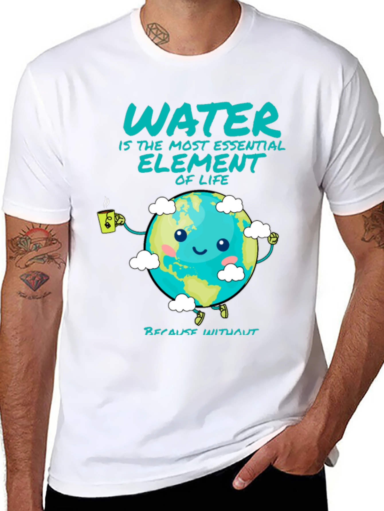 Black Essential Water Element Graphic Tee view 8