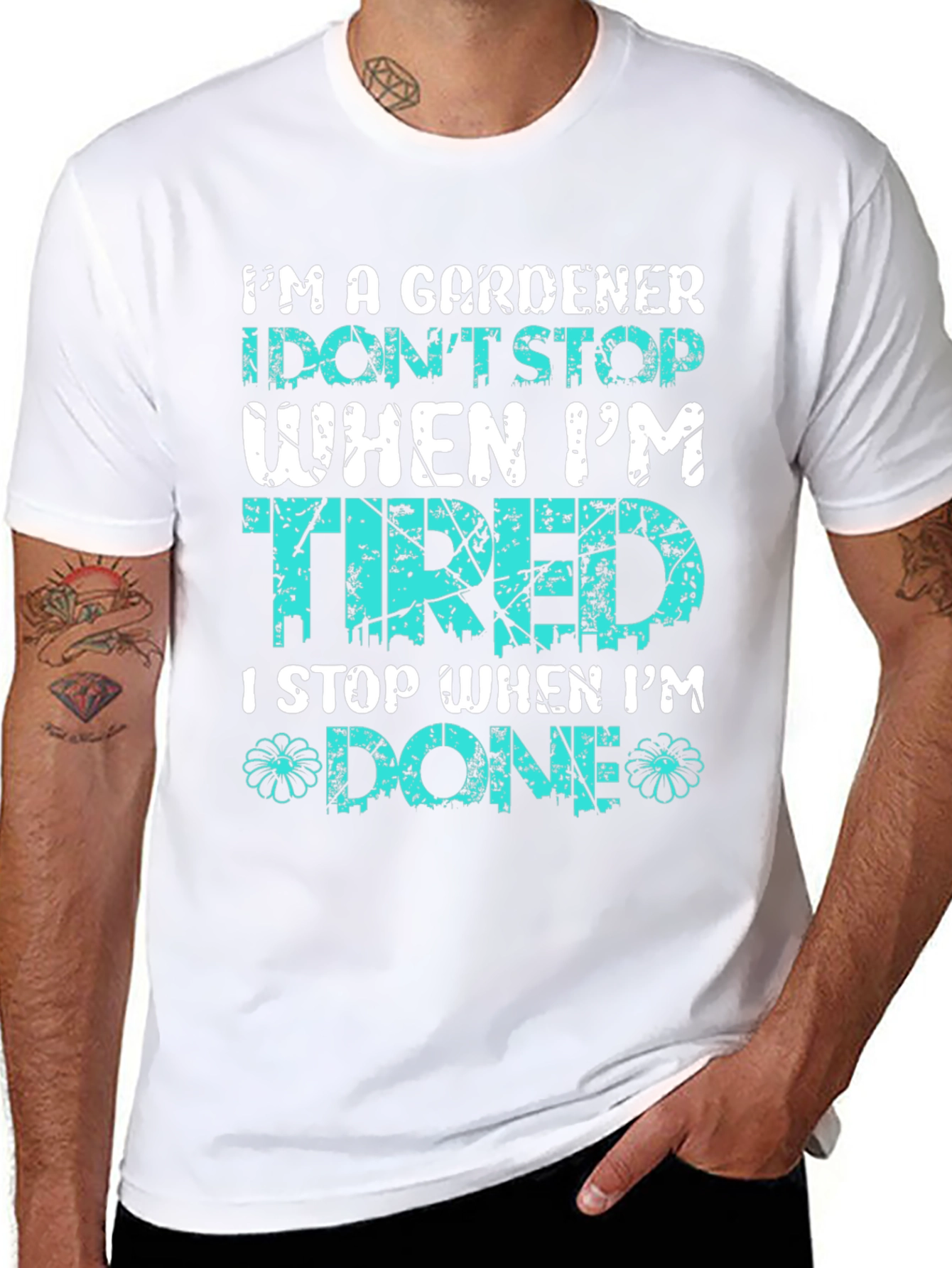 Black Gardener T-Shirt: I Stop When I'm Done view 8