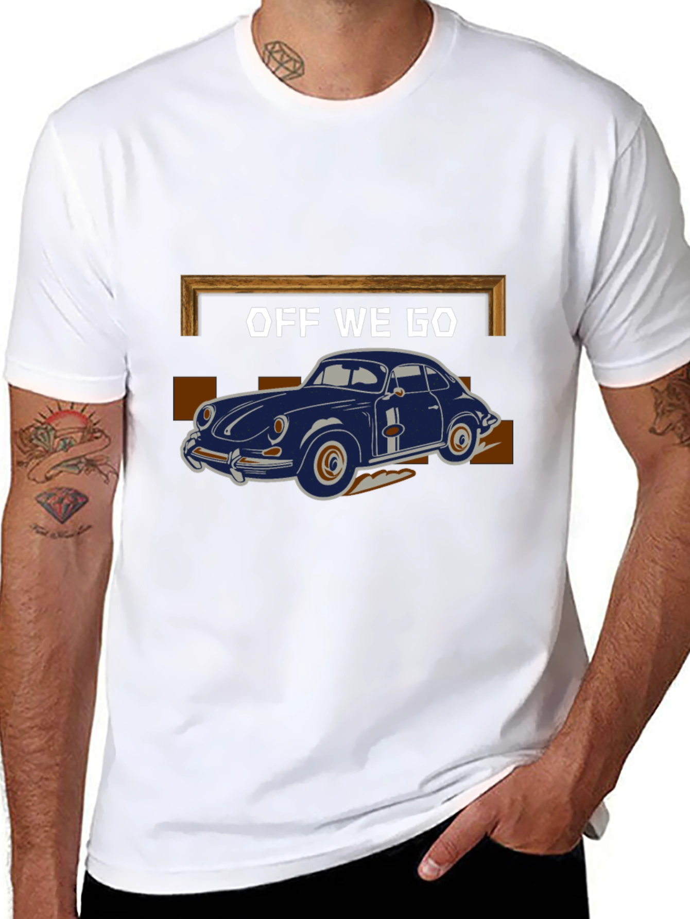 Black Off We Go Car Graphic T-Shirt view 8