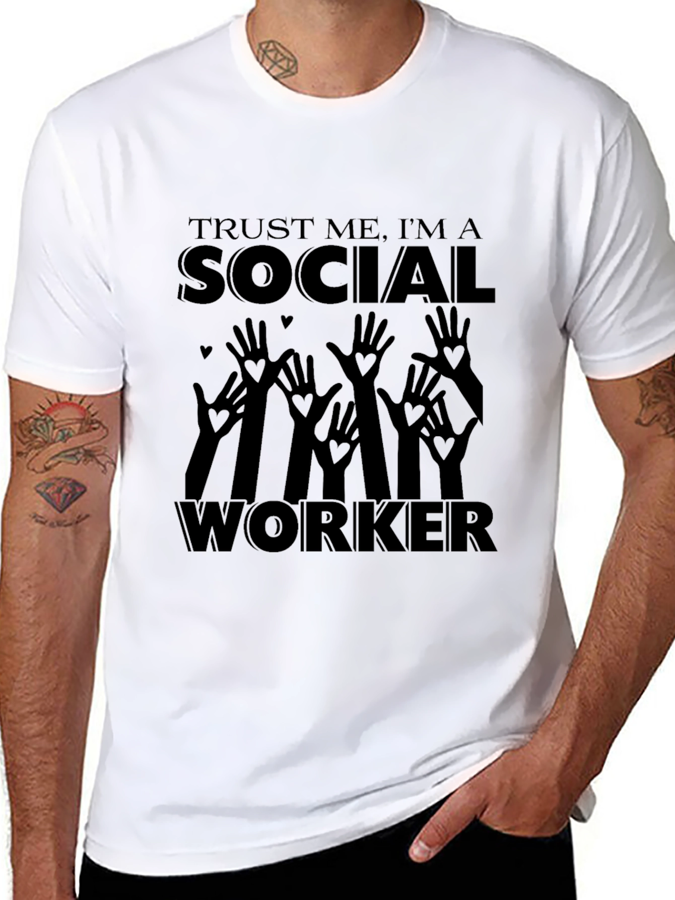 Black Social Worker T-Shirt - Trust Me Design view 8