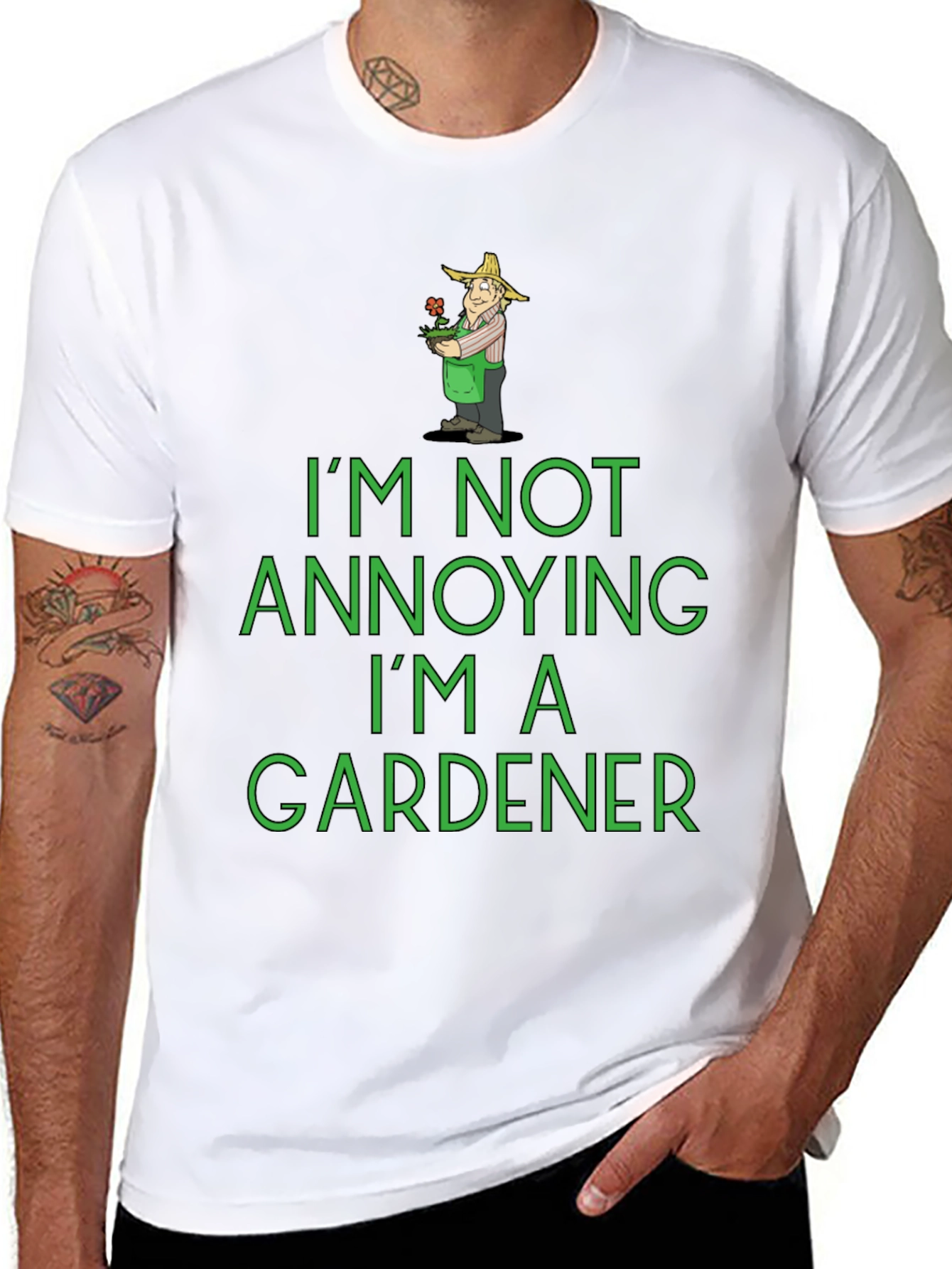 Black Funny Gardener T-Shirt - I'm Not Annoying! view 8