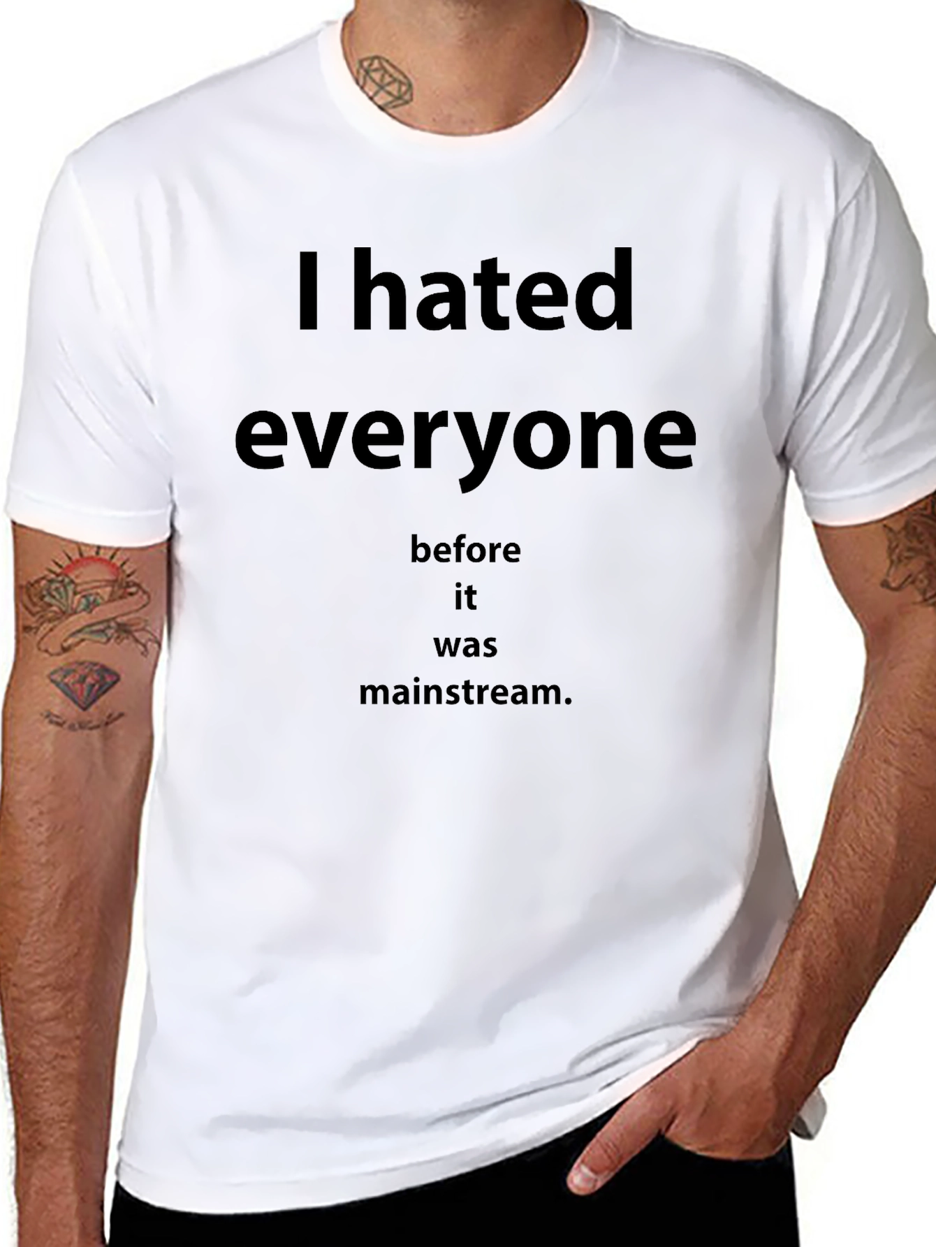 Black I Hated Everyone Funny T-Shirt view 8