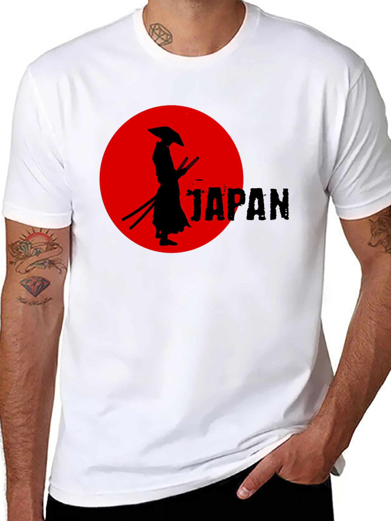 Black Samurai Japan Graphic Tee - Cool Black T-Shirt view 8
