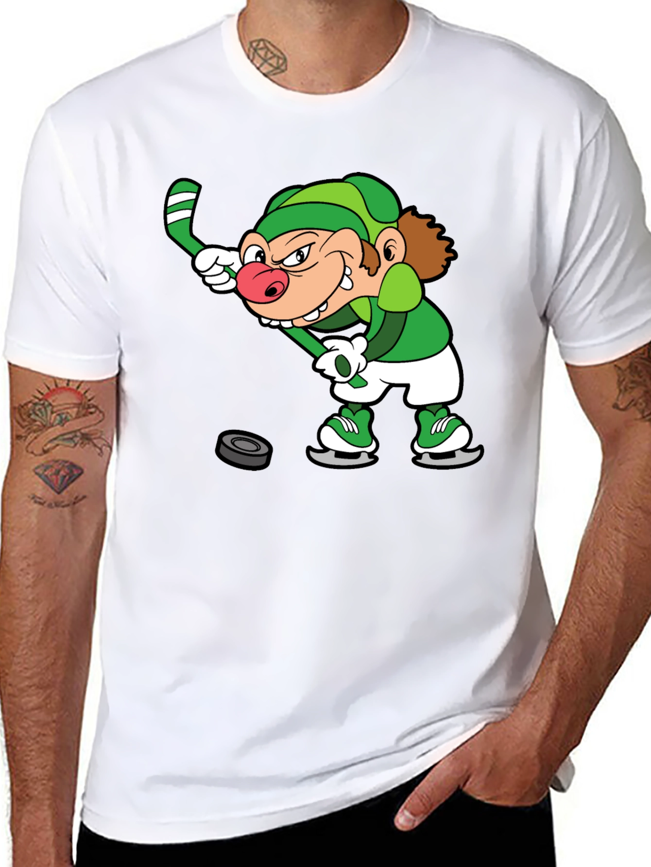 Black Leprechaun Hockey Black T-Shirt view 8