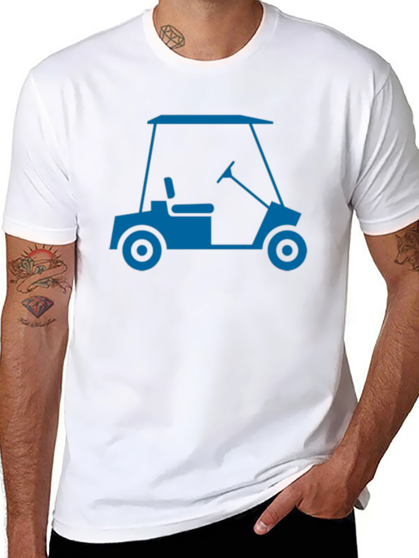 Black Golf Cart Graphic Tee - Cool & Casual view 8