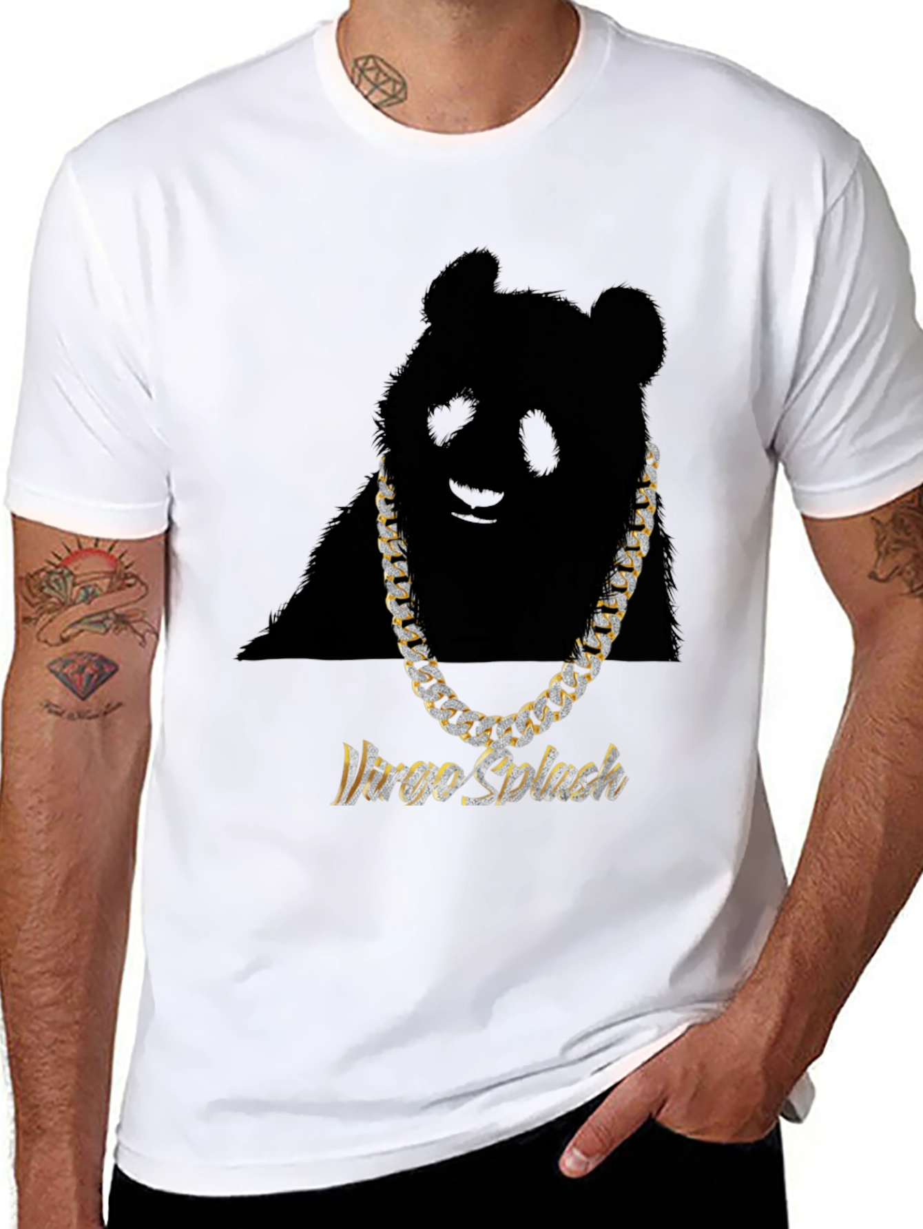 Black Panda Bling Graphic Tee view 8