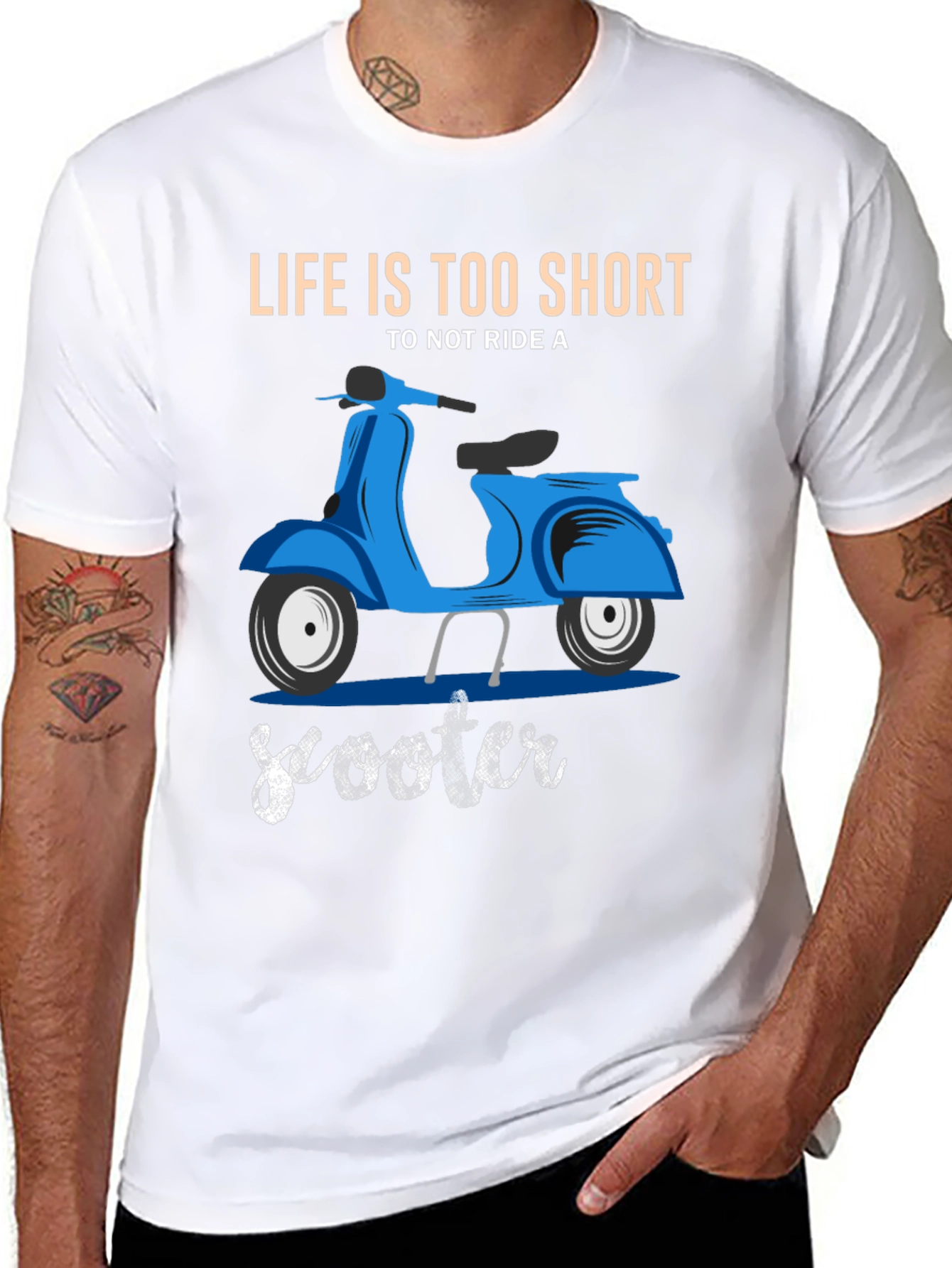 Black Life's Too Short Scooter T-Shirt view 8