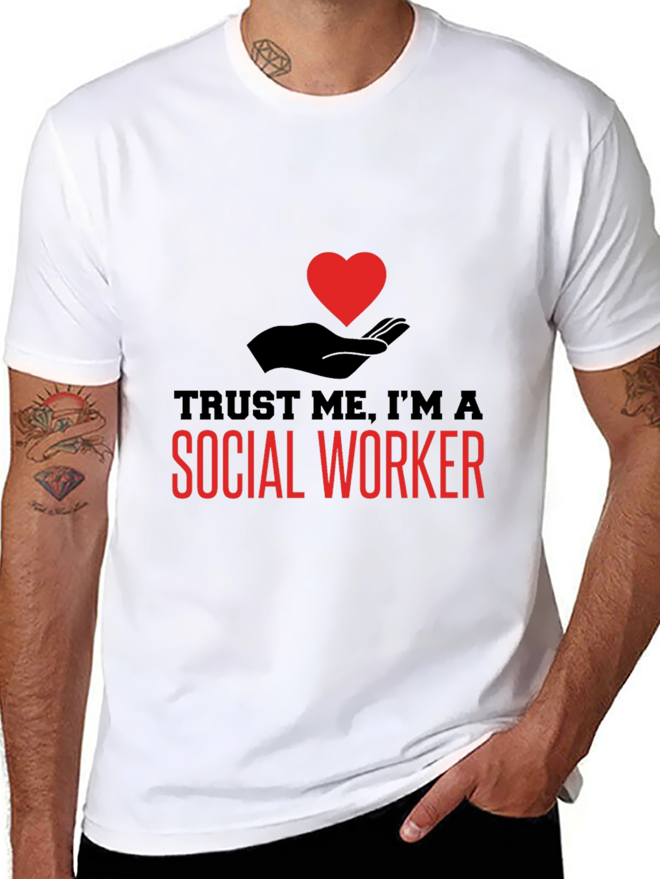 Black Trust Me I'm A Social Worker T-Shirt view 8