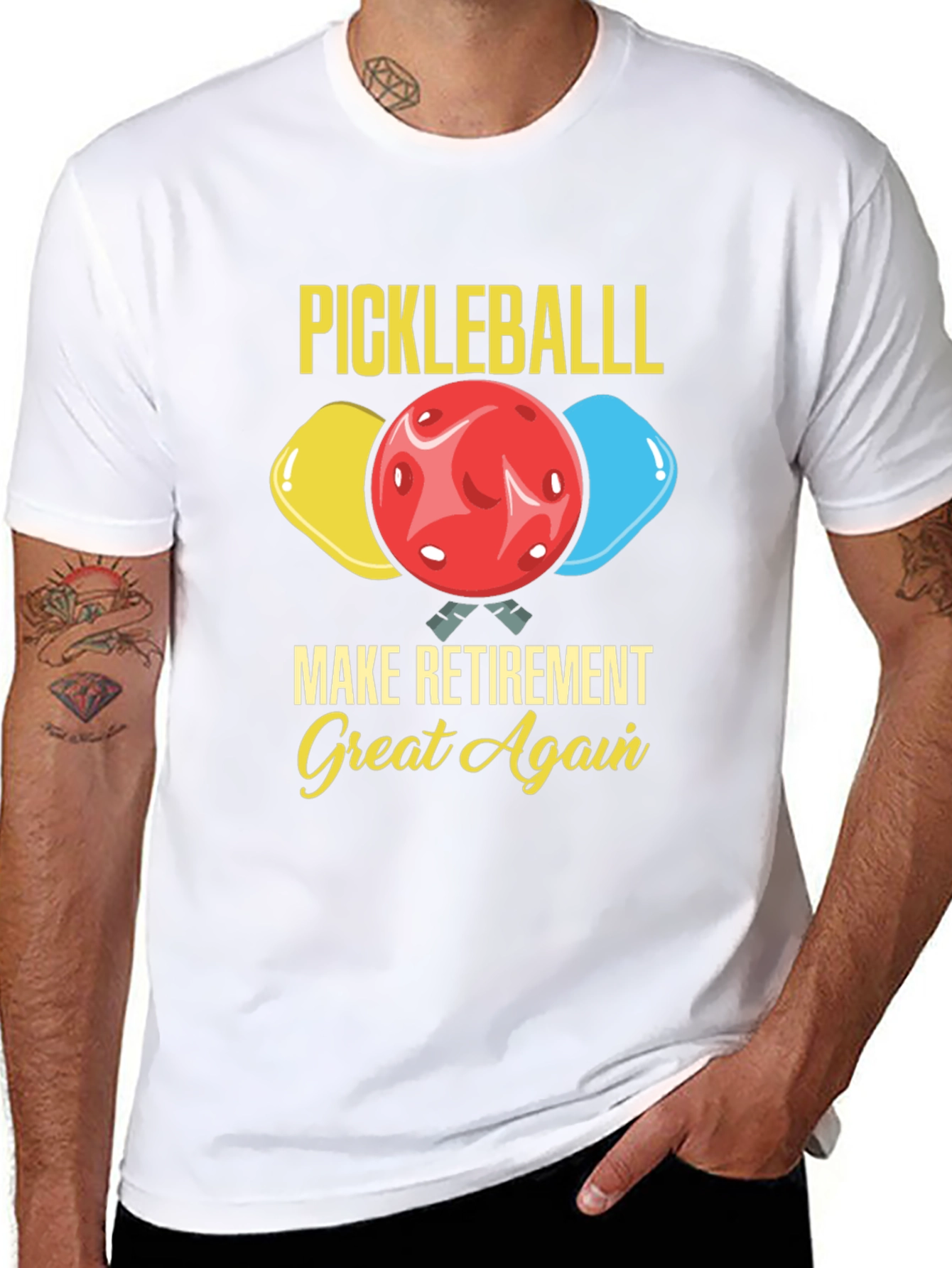 Black Pickleball Retirement T-Shirt view 8