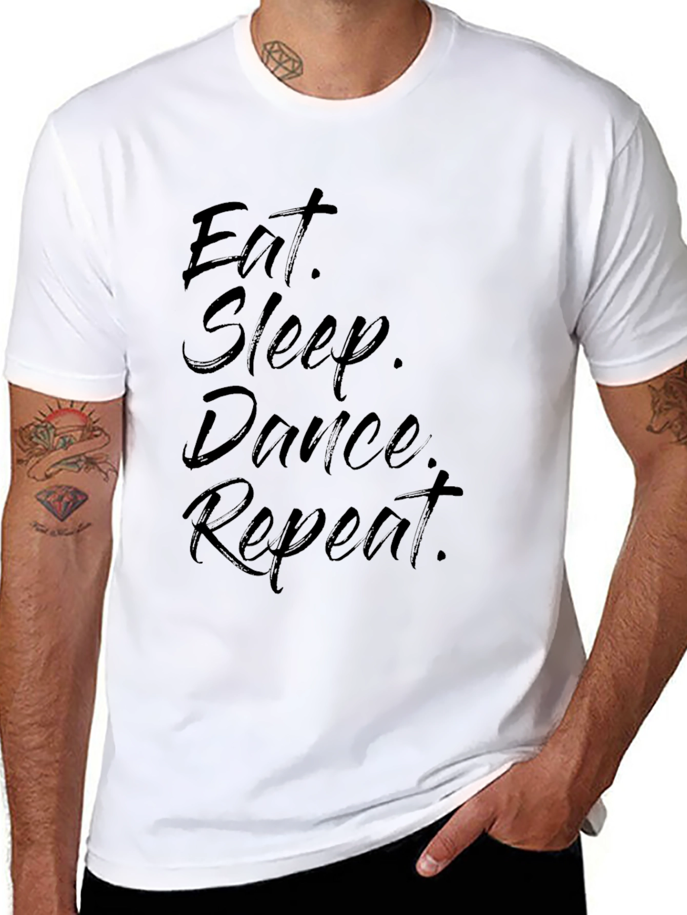 Black Eat Sleep Dance Repeat Graphic Tee view 8