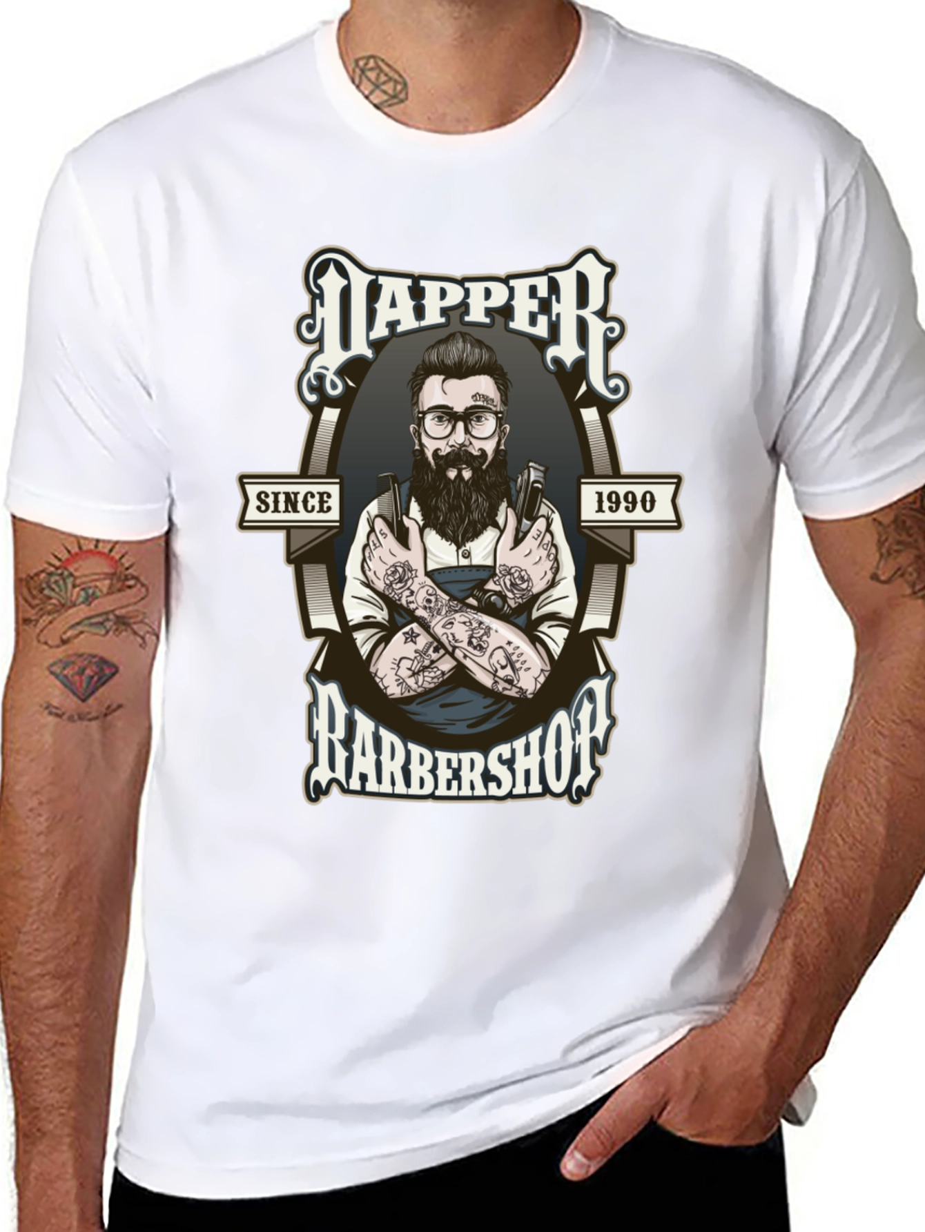 Dapper Barbershop Graphic Tee - Black - 8