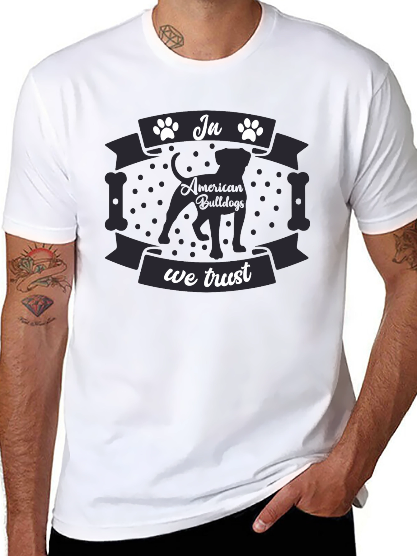 Black In American Bulldogs We Trust T-Shirt view 8