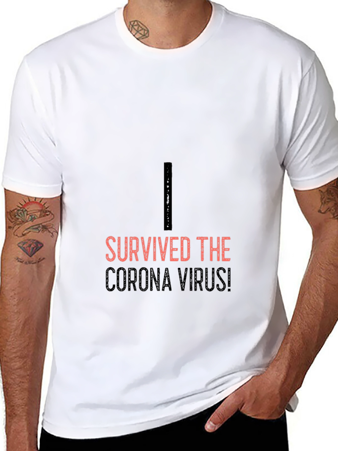 Black I Survived The Corona Virus T-Shirt view 8