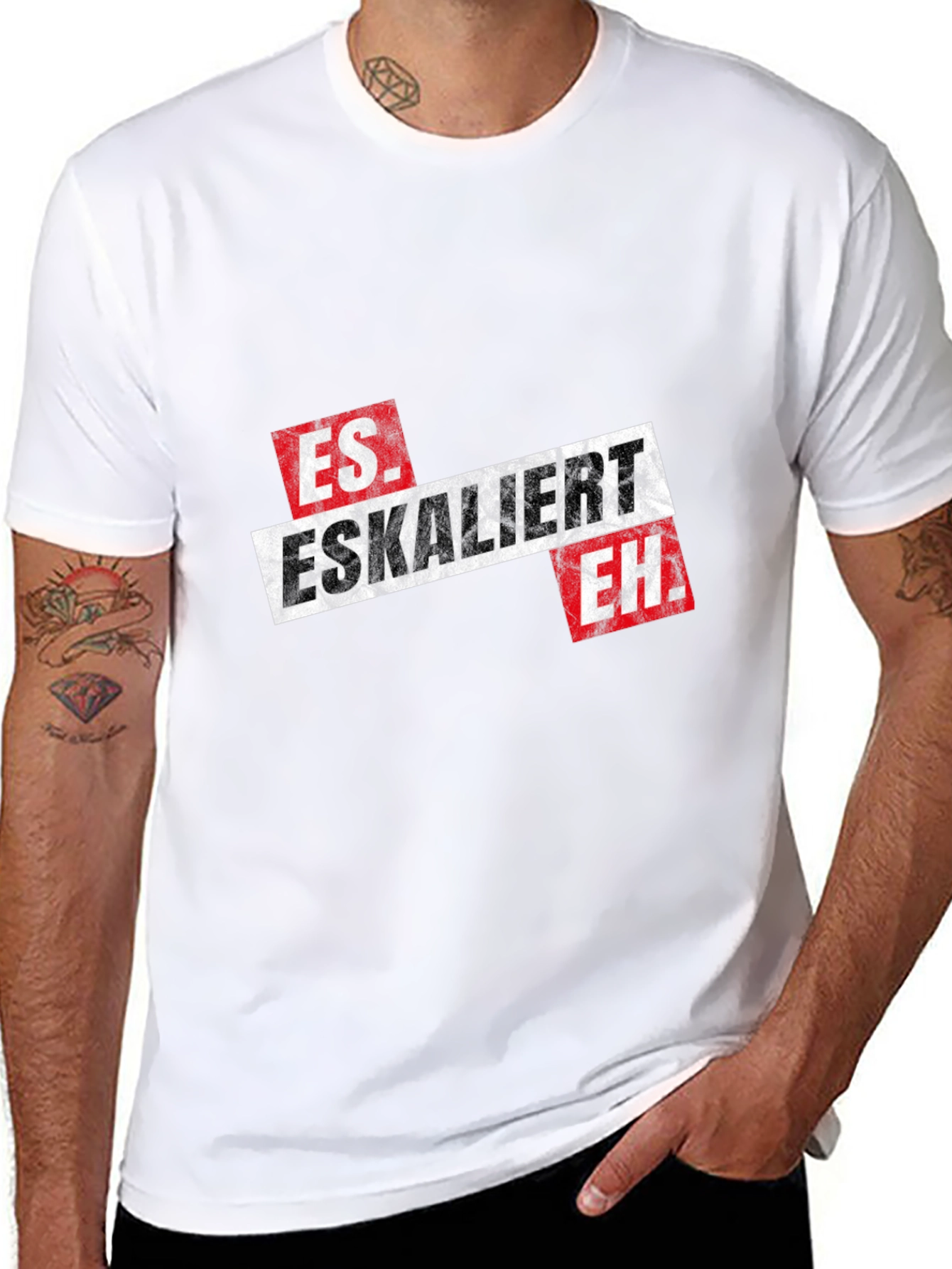 Black Es Eskaliert Eh Black Graphic Tee view 8