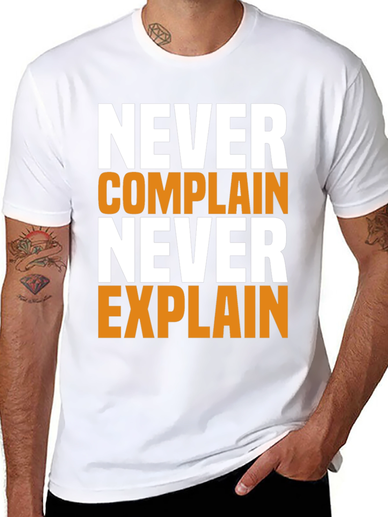 Black Never Complain Never Explain Graphic Tee view 8
