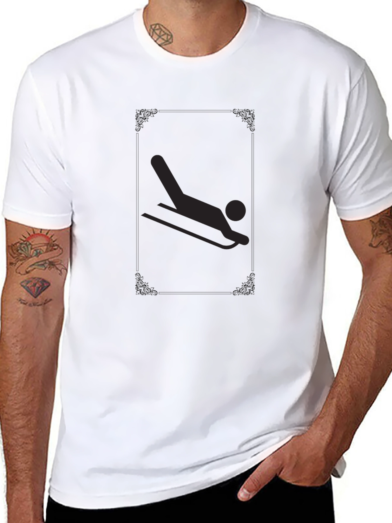 Black Luge Sport Graphic T-Shirt - Black Casual Tee view 8