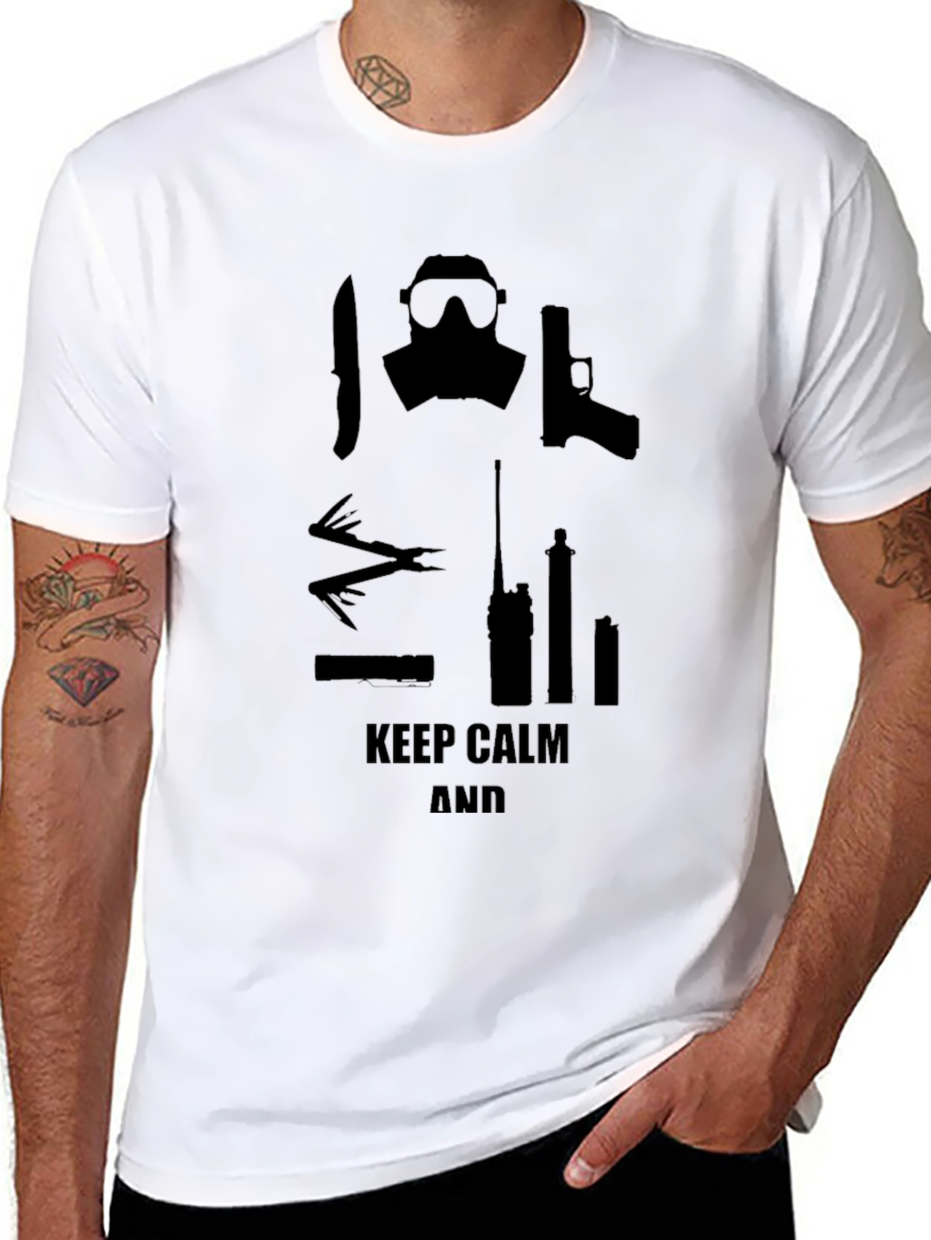 Black Keep Calm Tactical T-Shirt view 8
