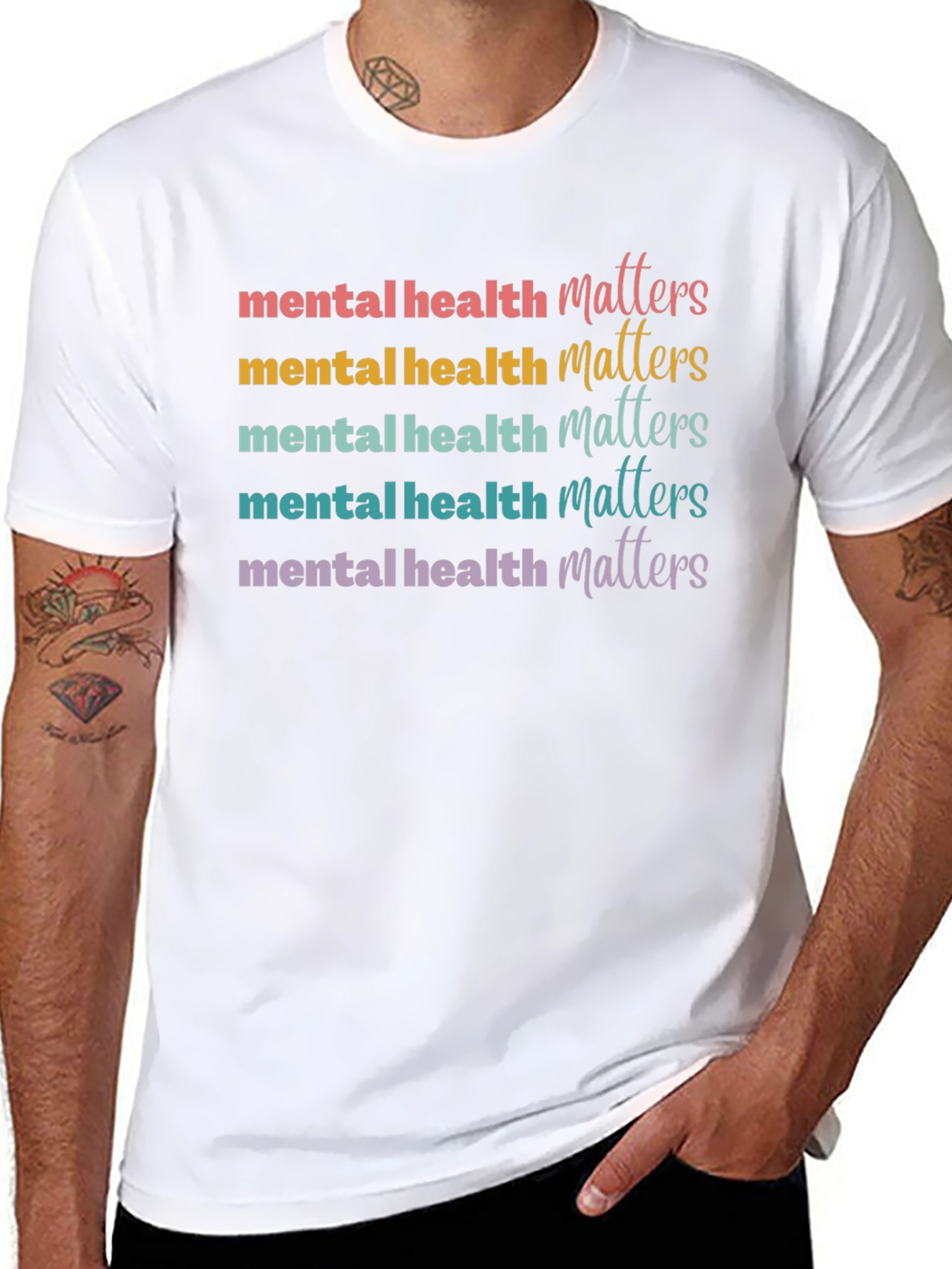 Black Mental Health Matters Graphic Tee - Black view 8