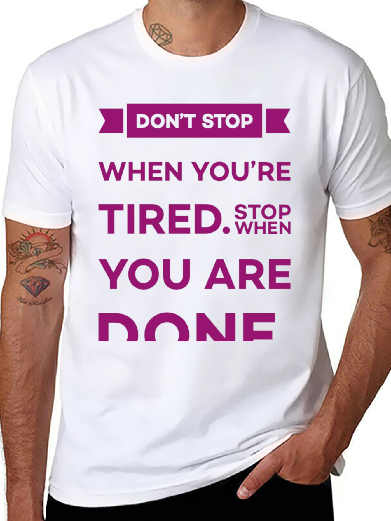 Black Don't Stop T-Shirt: Motivational Quote Design view 8