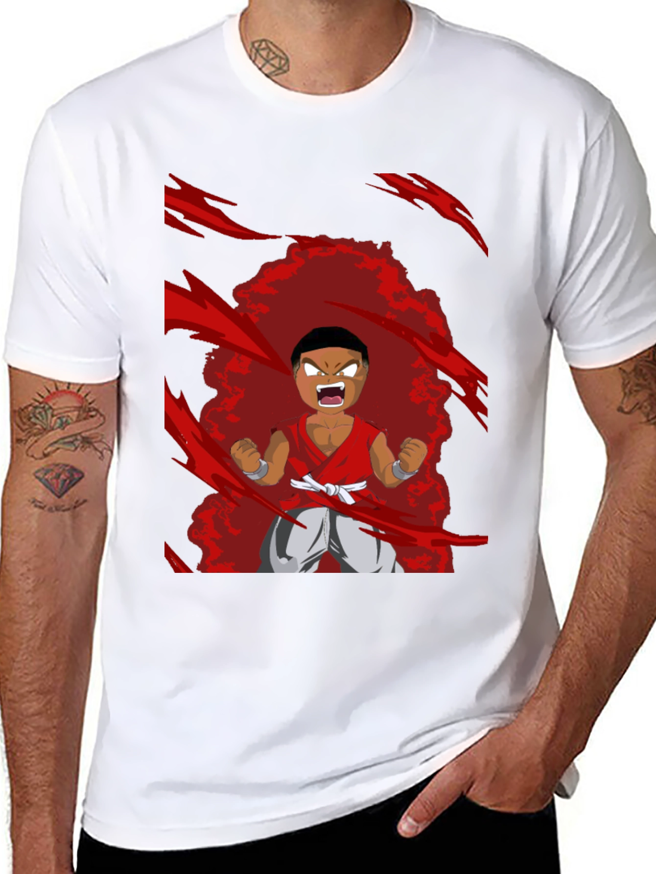 Black Cartoon Character Black T-Shirt view 8