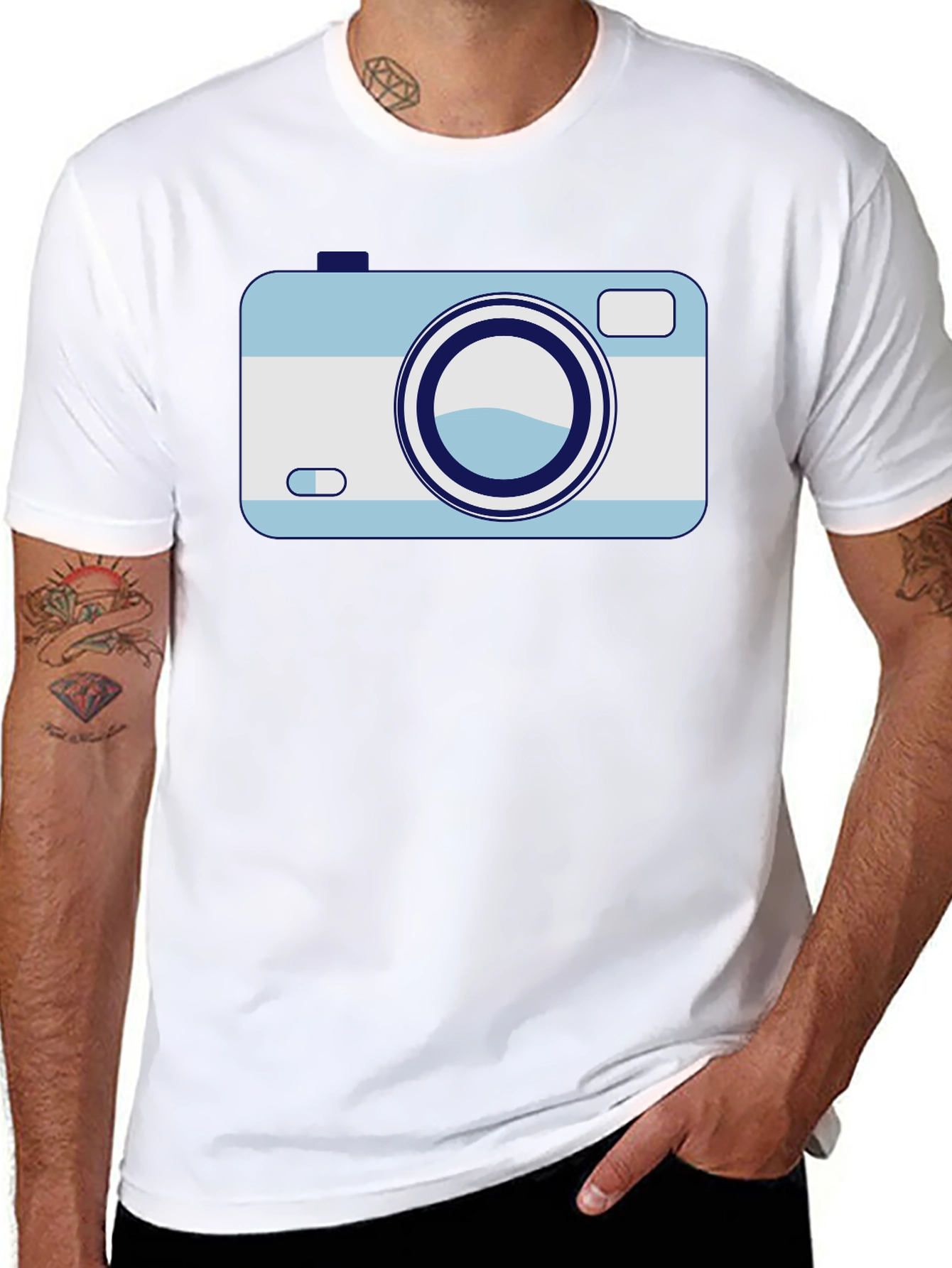 Black Retro Camera Graphic Tee - Black view 8