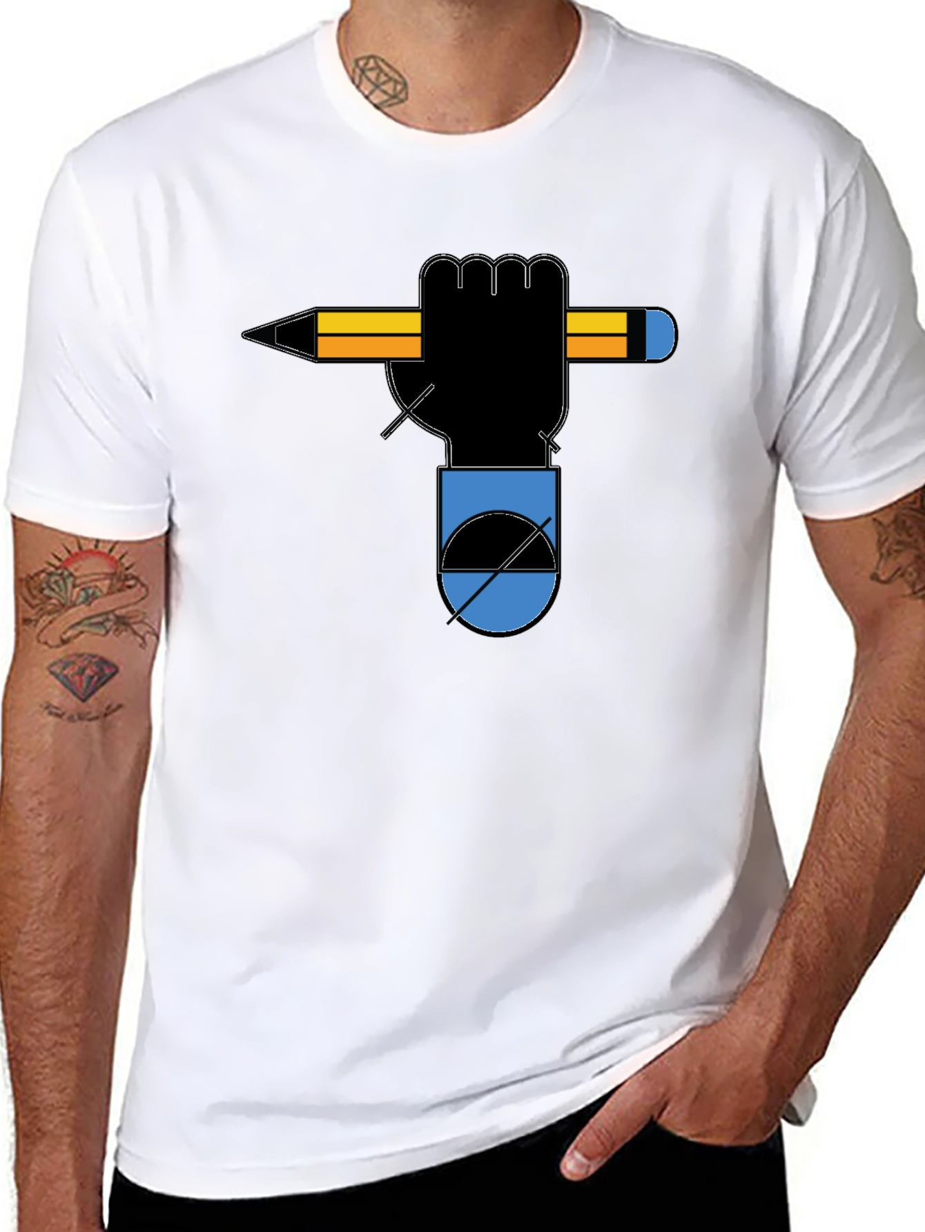 Artist's Fist Tee - Creative Graphic T-Shirt - 8