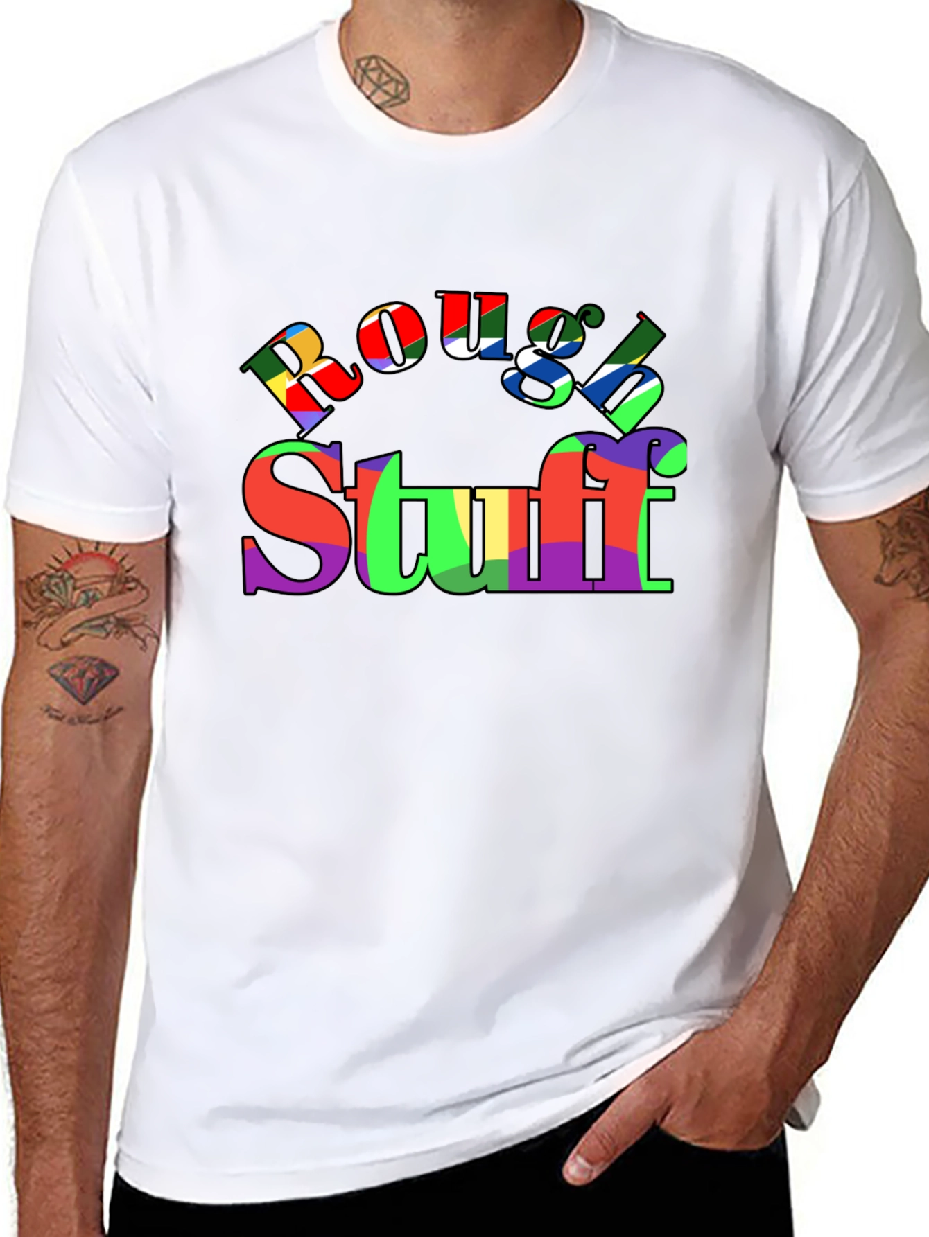 Black Rough & Stuff Colorful Graphic T-Shirt view 8