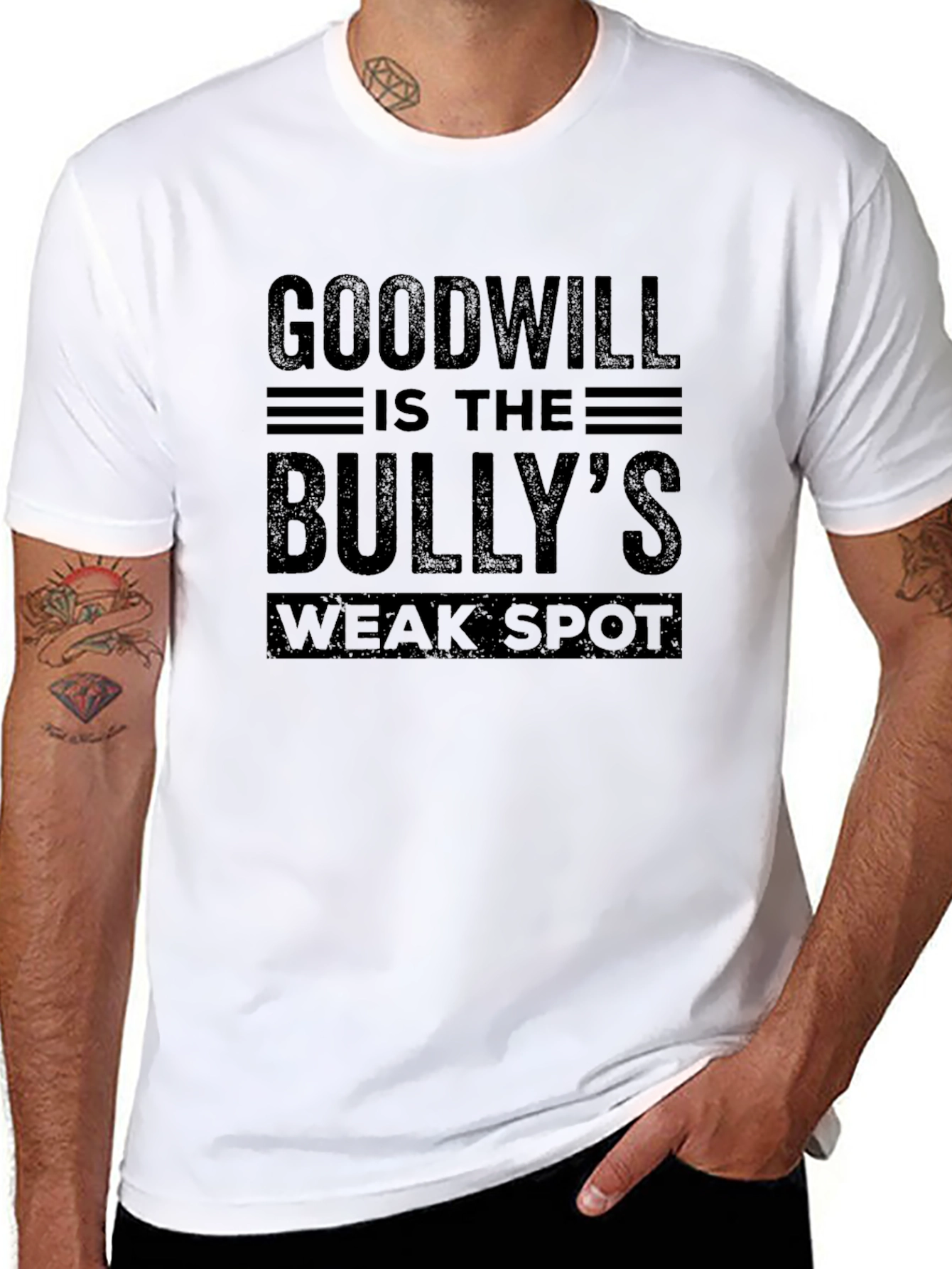 Black Goodwill Bully's Weak Spot Black T-Shirt view 8