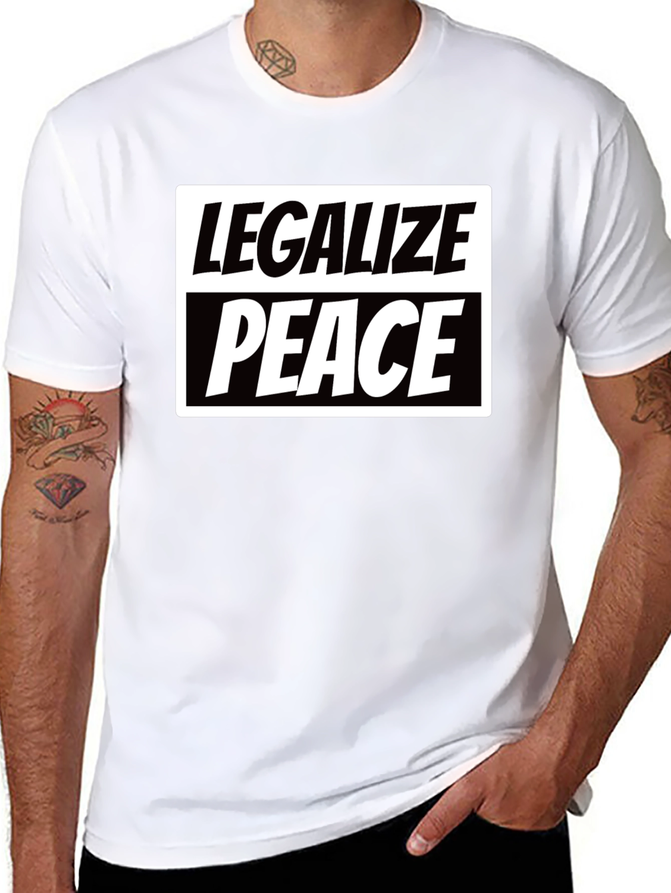 Black Legalize Peace Graphic T-Shirt - Black view 8