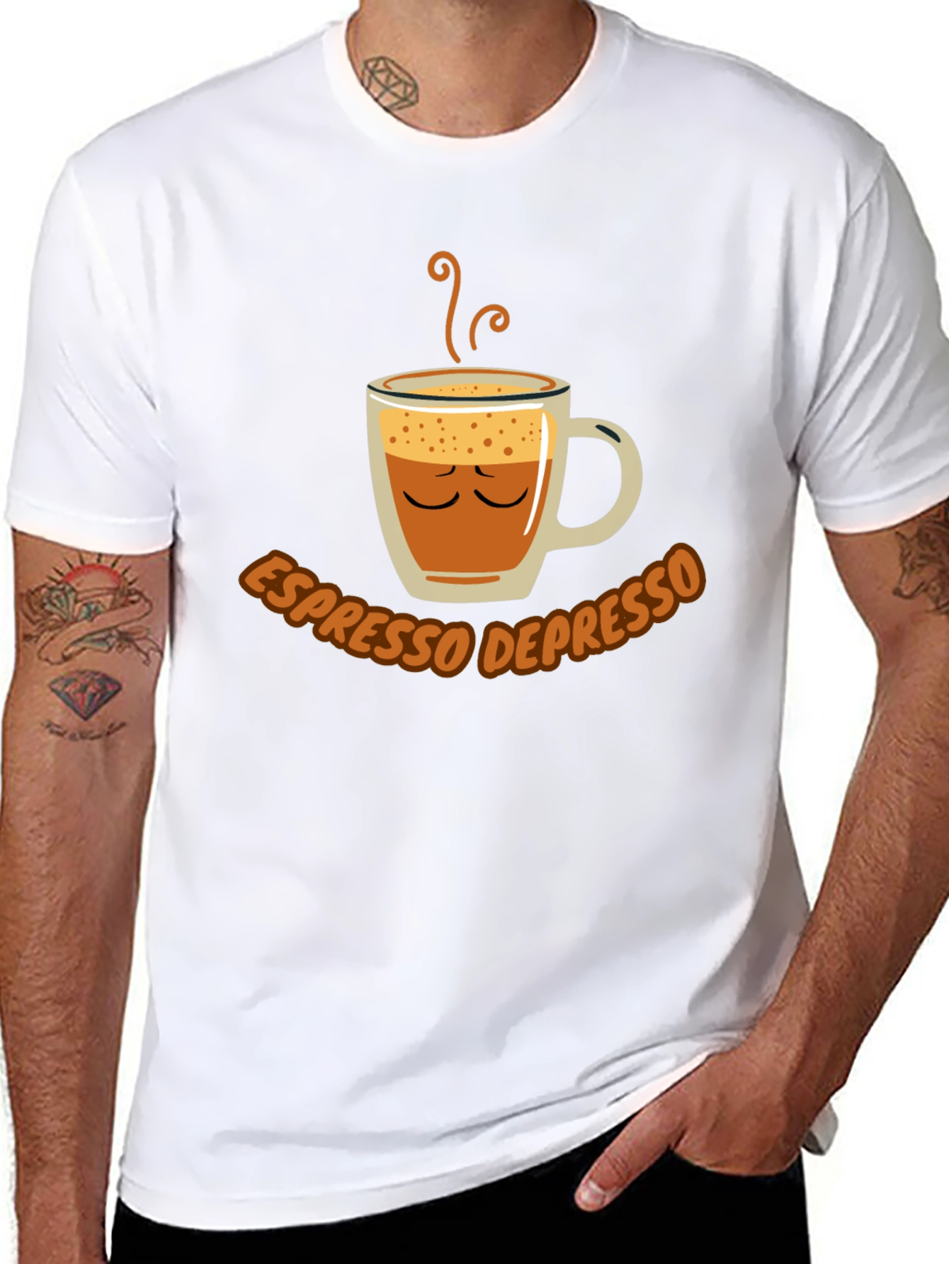 Black Espresso Depresso Funny Coffee T-Shirt view 8