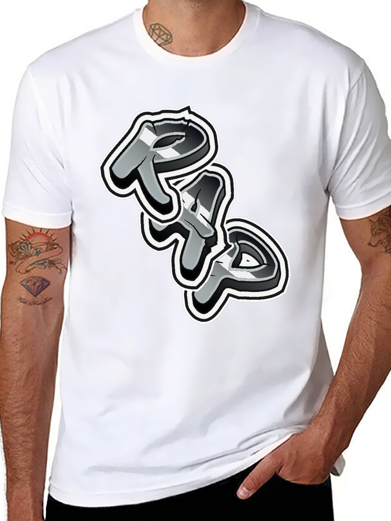 Black Cool Graphic Print Black T-Shirt view 8