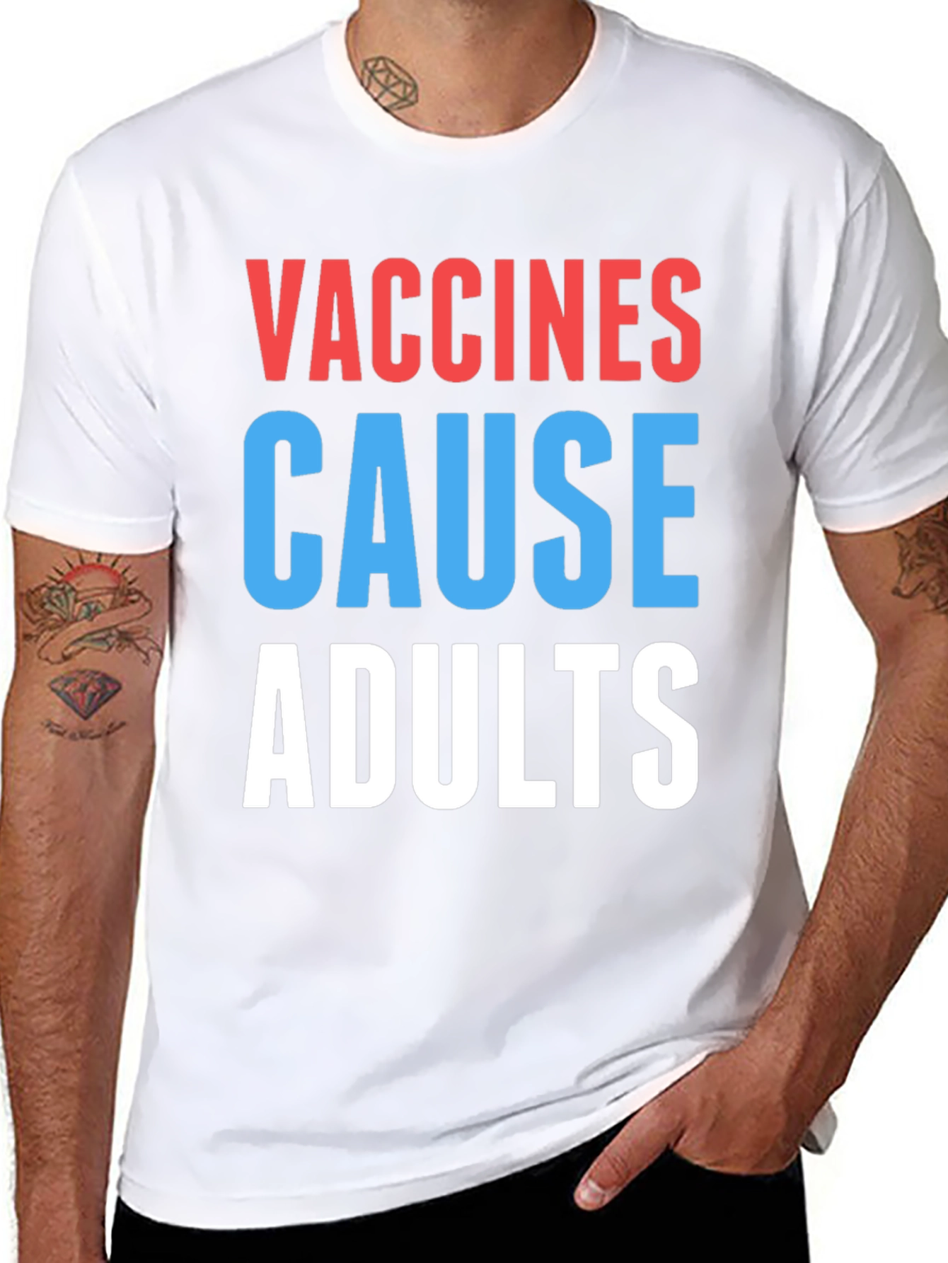 Black Vaccines Cause Adults T-Shirt Funny Sarcastic Tee view 8