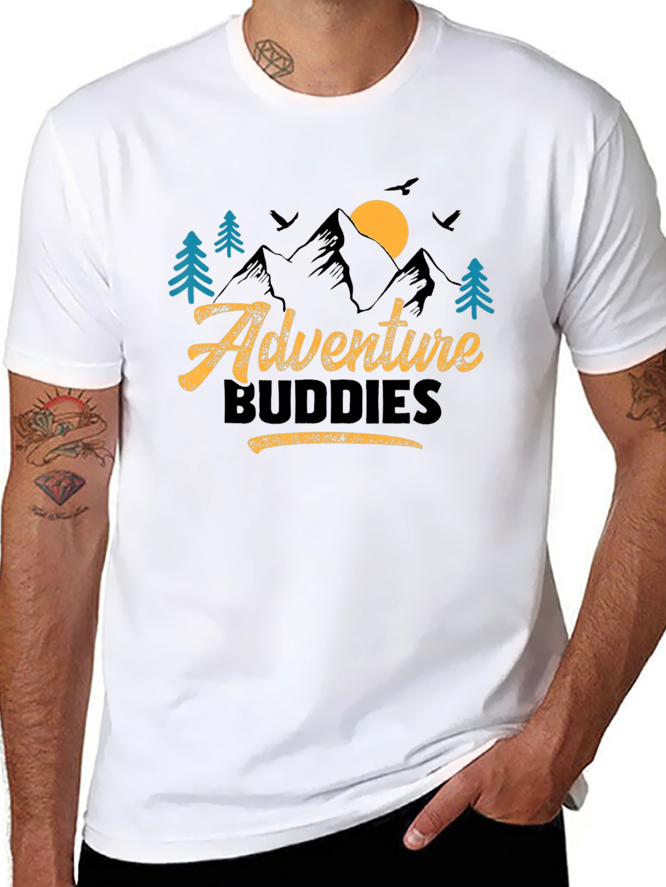 Black Adventure Buddies Graphic T-Shirt view 8