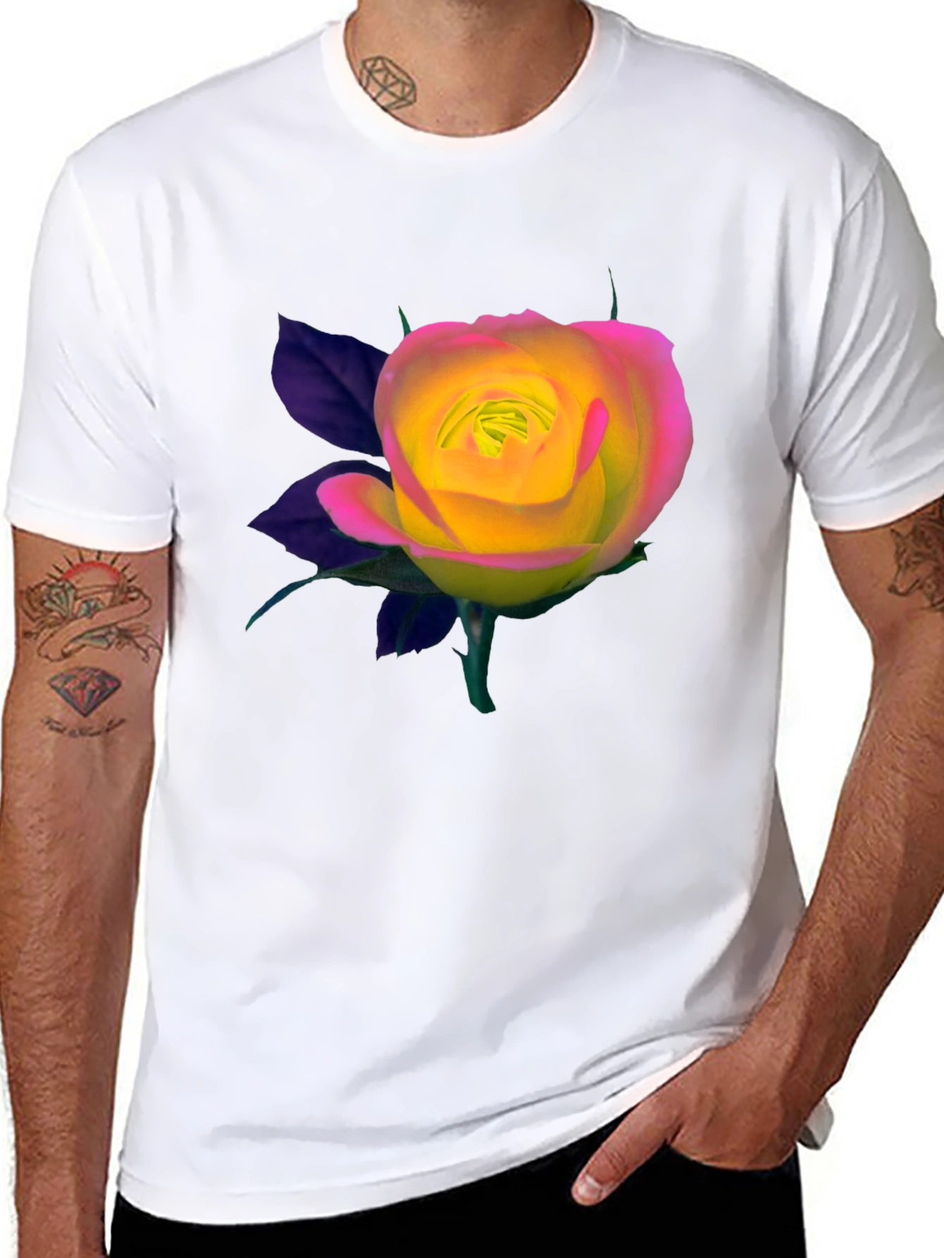Black Rose Graphic Black T-Shirt view 8