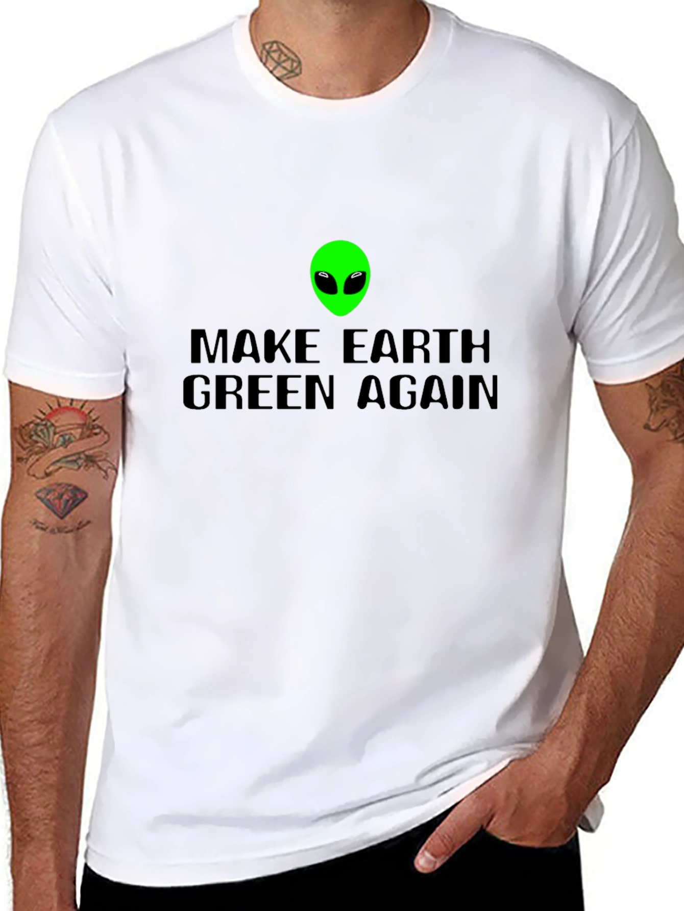 Black Make Earth Green Again T-Shirt view 8