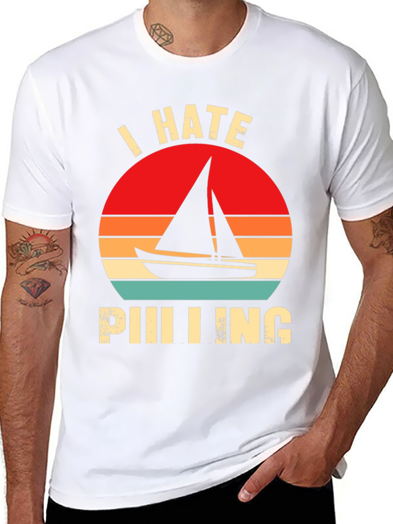 Black I Hate Sailing T-Shirt - Funny Nautical Tee view 8