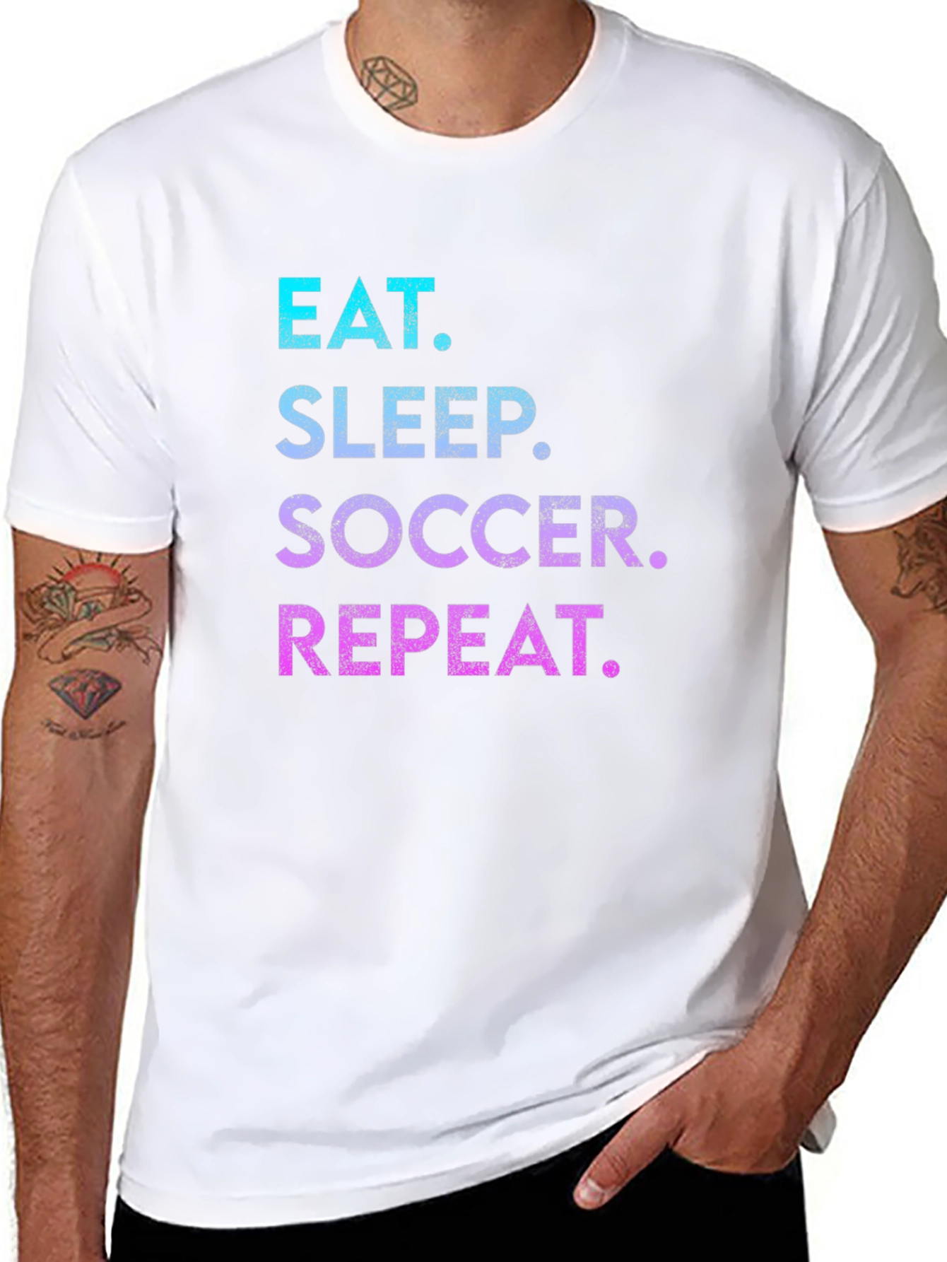 Black Eat Sleep Soccer Repeat T-Shirt view 8