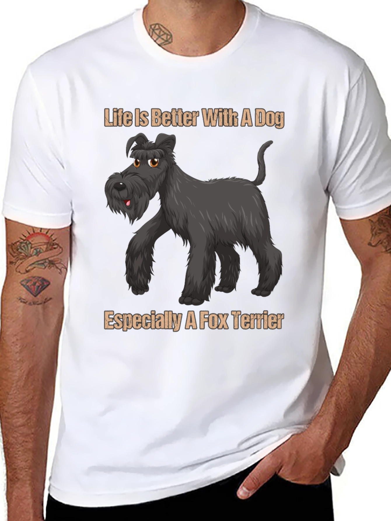 Black Dog Lover T-Shirt - Life is Better With A Dog view 8