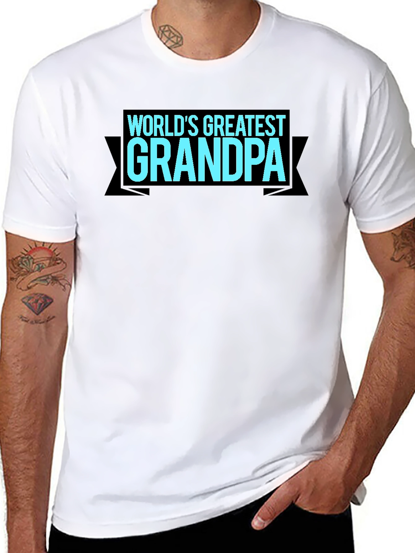 Black World's Greatest Grandpa T-Shirt - Black view 8