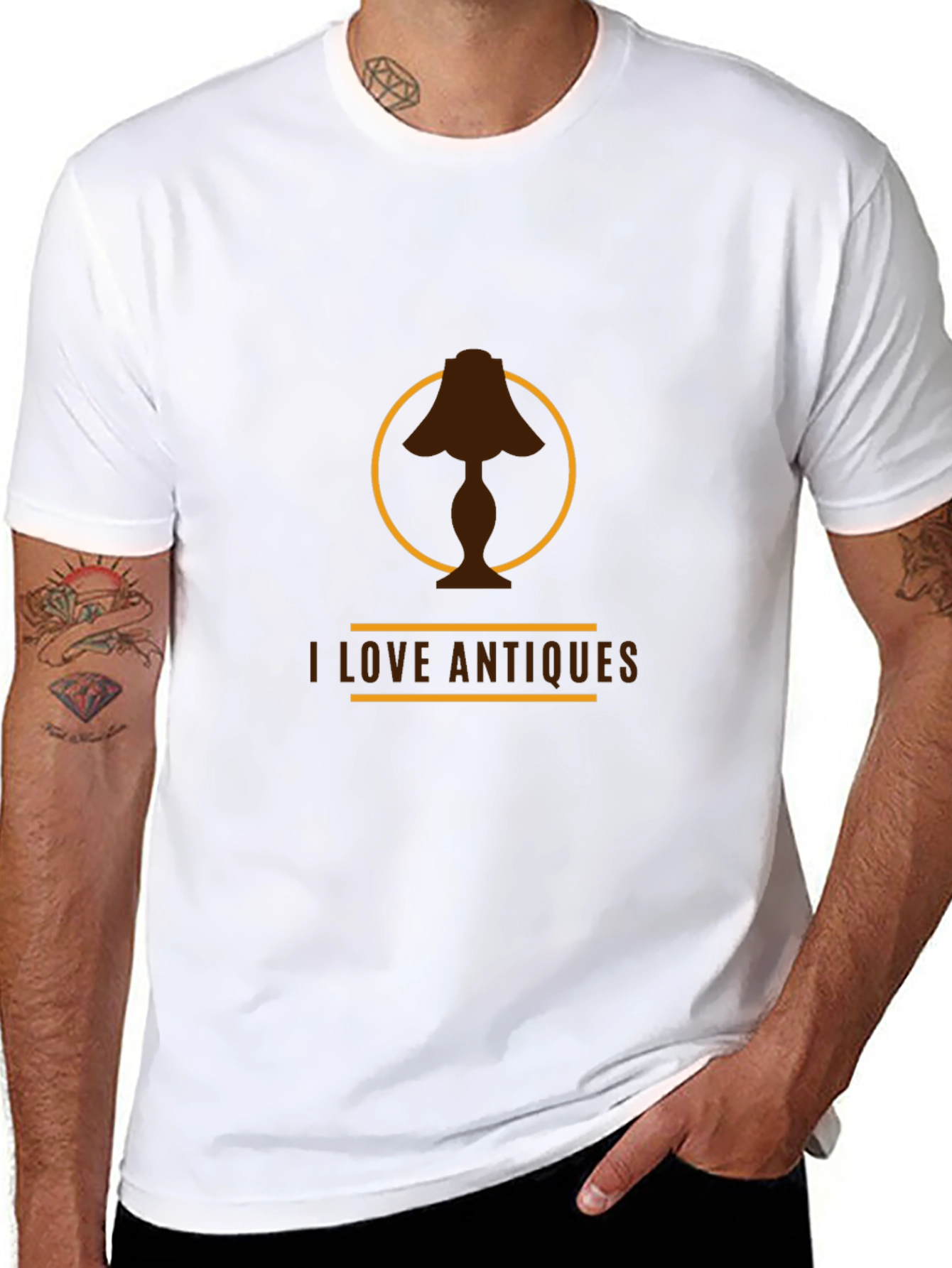 Black I Love Antiques Graphic Tee view 8