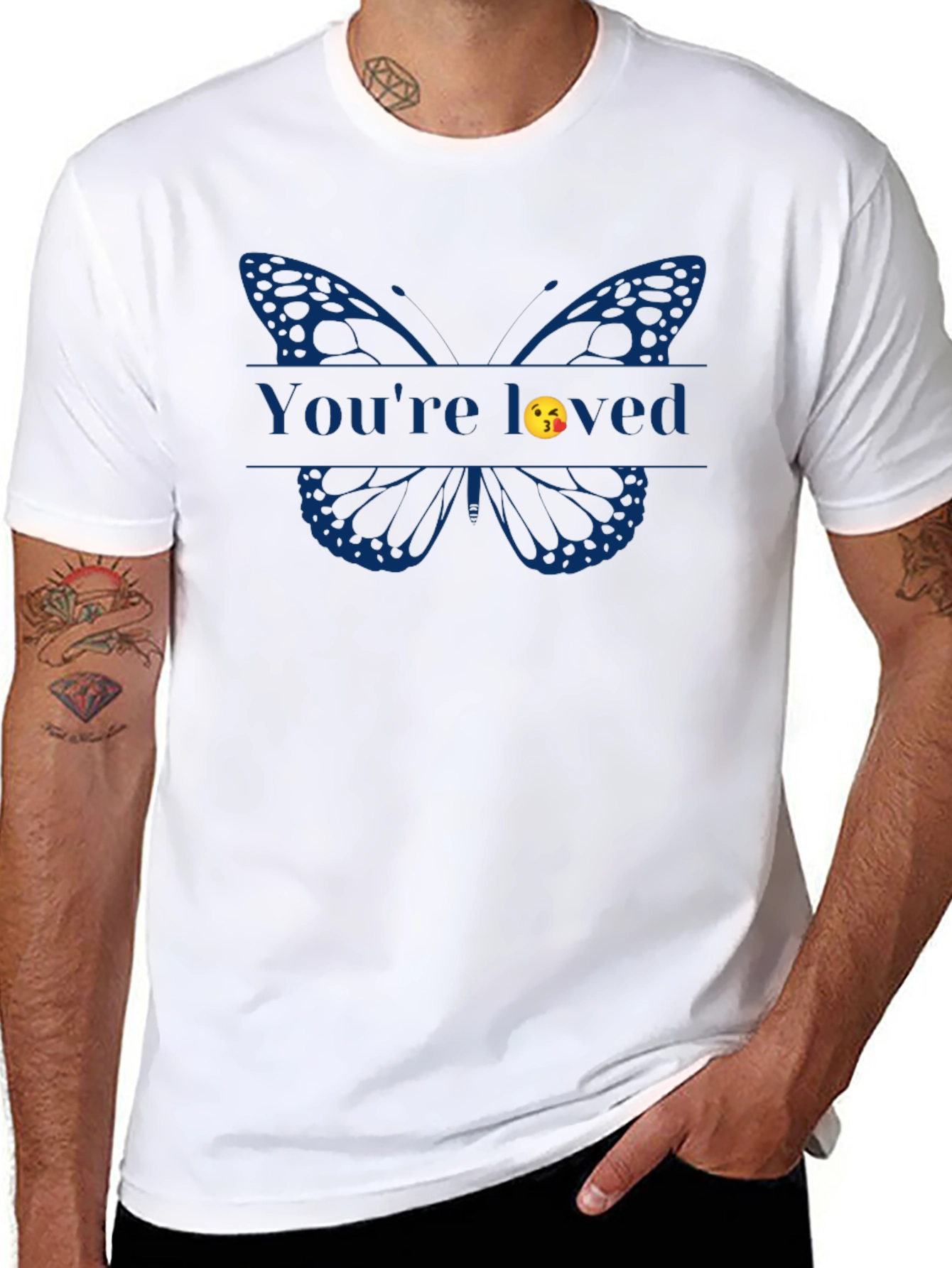 Black You're Loved Butterfly Graphic Tee - Black view 8