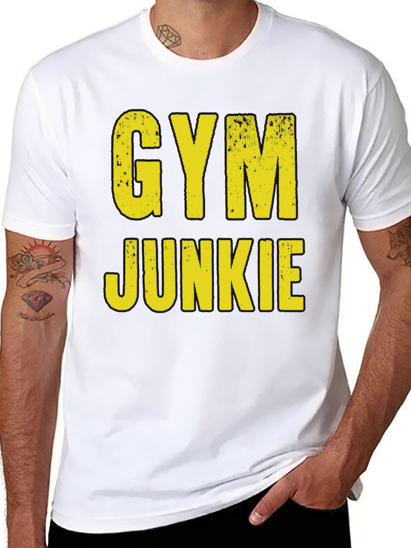 Black Gym Junkie Graphic T-Shirt - Fitness Apparel view 8
