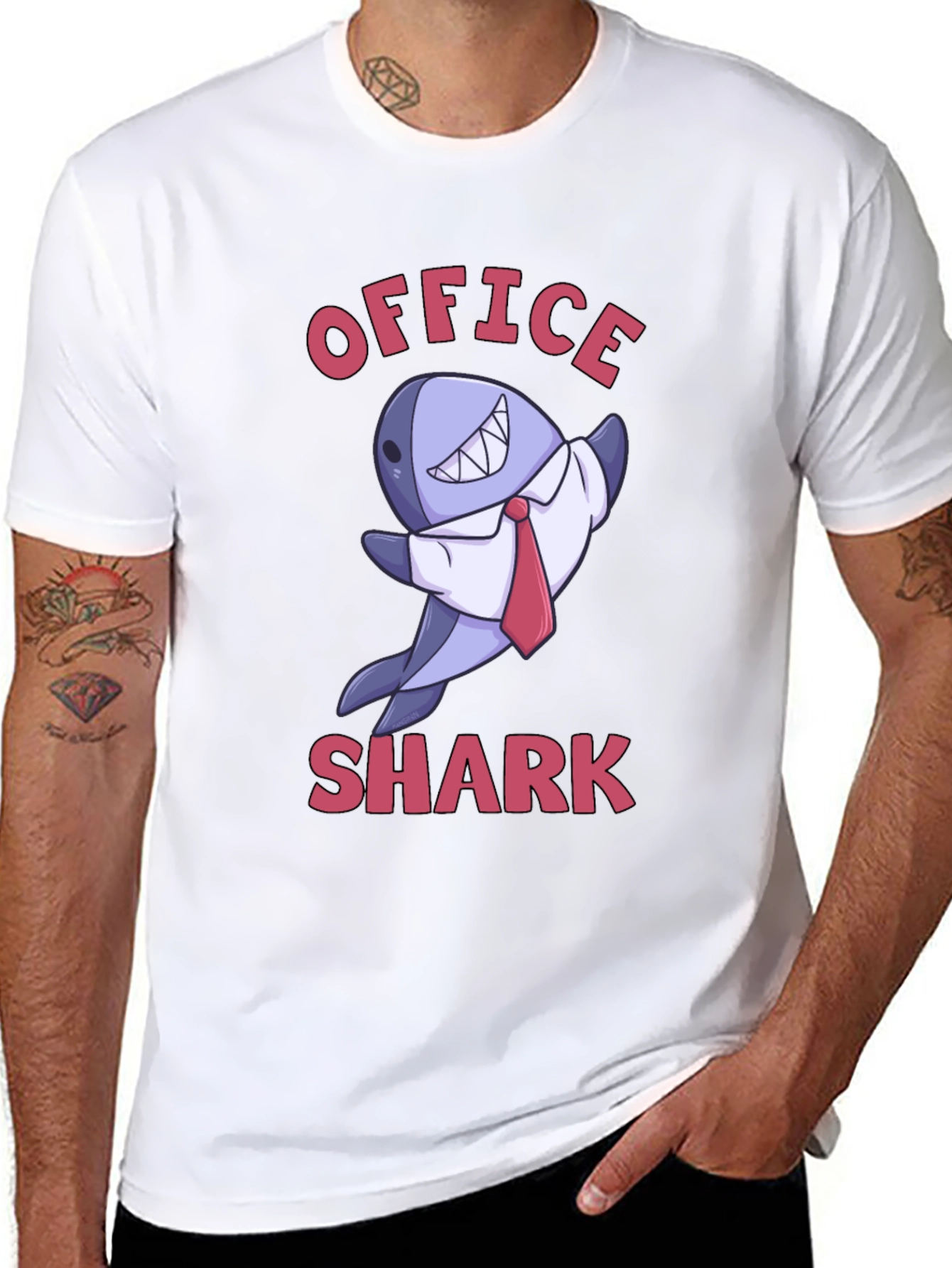 Black Office Shark Graphic T-Shirt - Funny & Unique! view 8