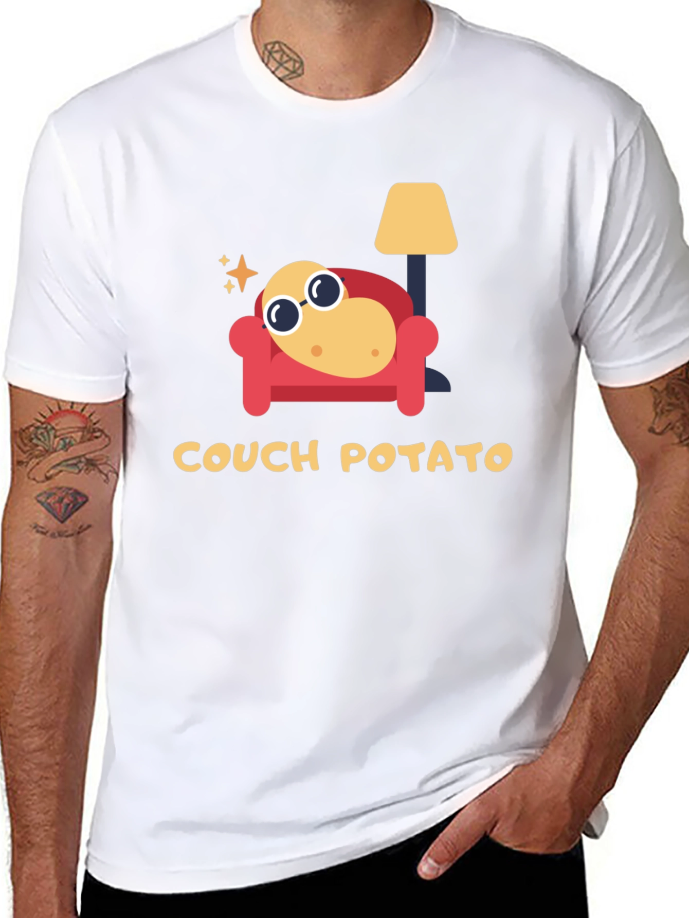 Black Couch Potato Graphic Tee - Lazy Day Comfort view 8