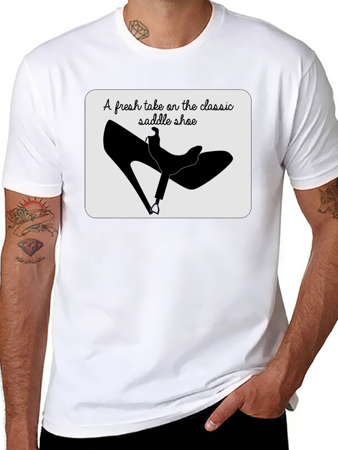 Black Saddle Shoe Tee: Classic Style Reimagined view 8