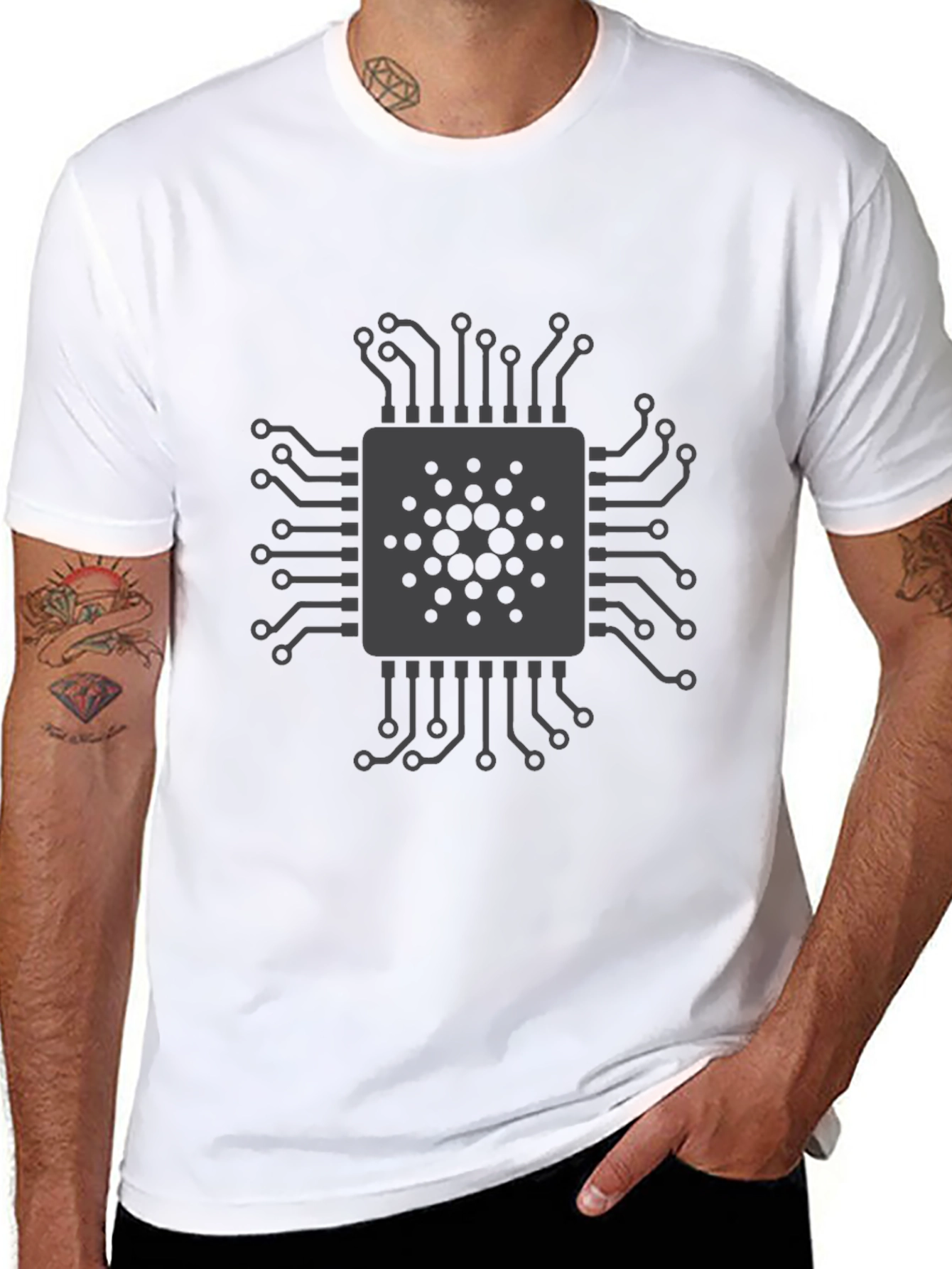 Black Circuit Board Graphic T-Shirt - Cool Tech Design view 8