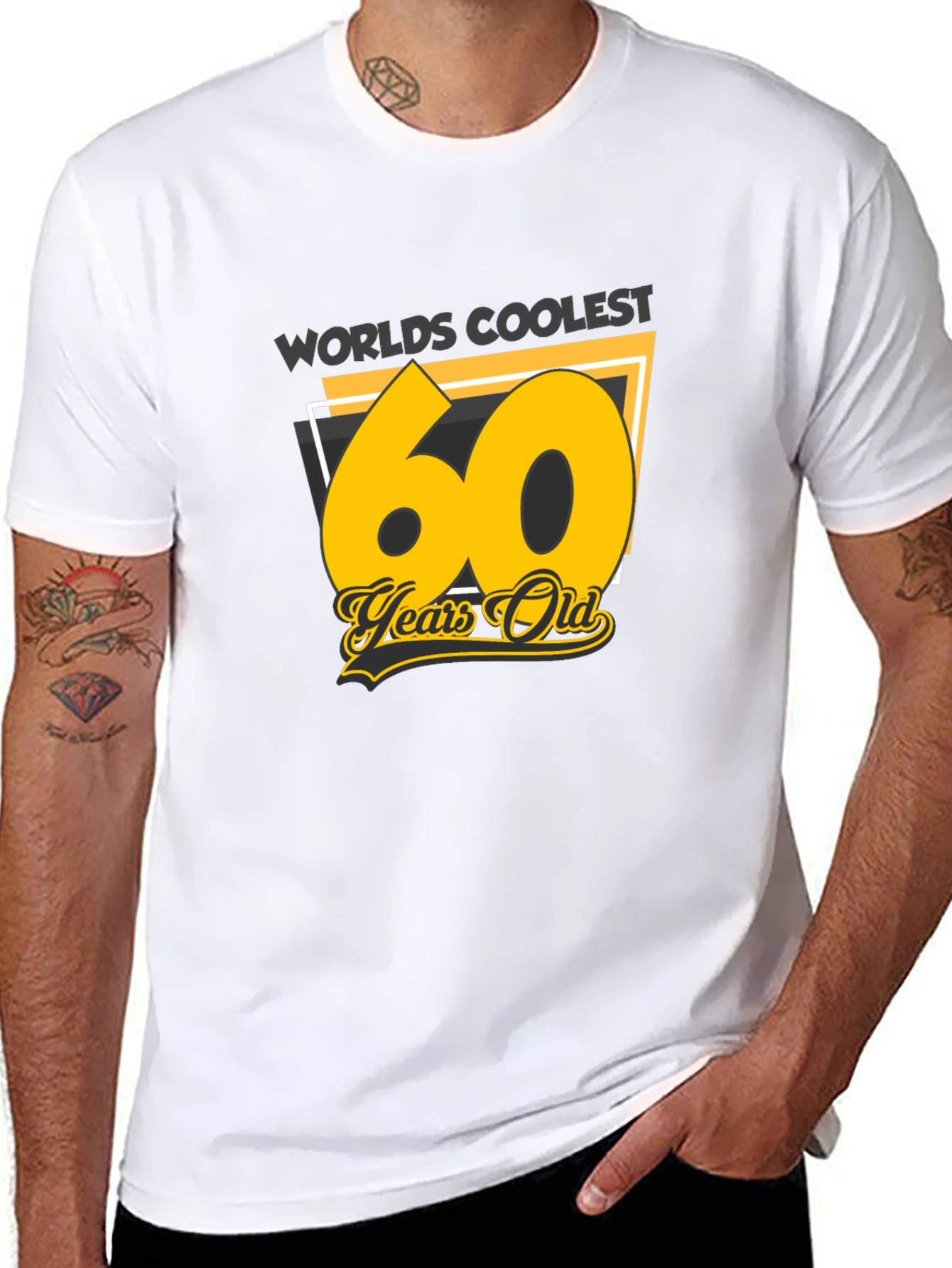 Black Worlds Coolest 60 Years Old Black T-Shirt view 8