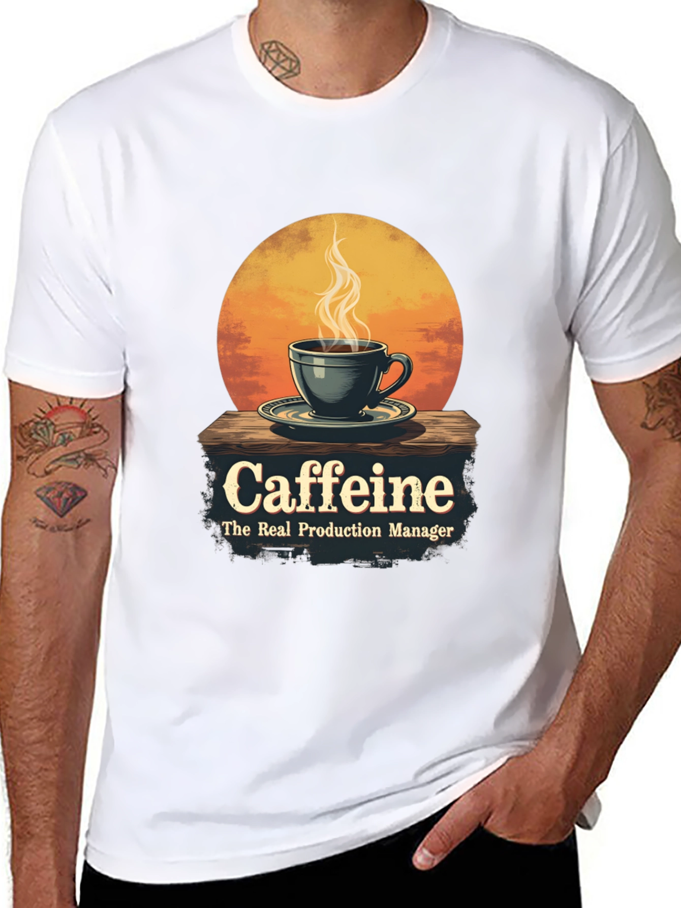 Black Caffeine: The Real Production Manager T-Shirt view 8