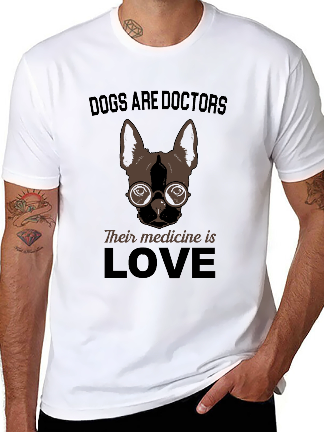 Black Dogs Are Doctors Love T-Shirt view 8