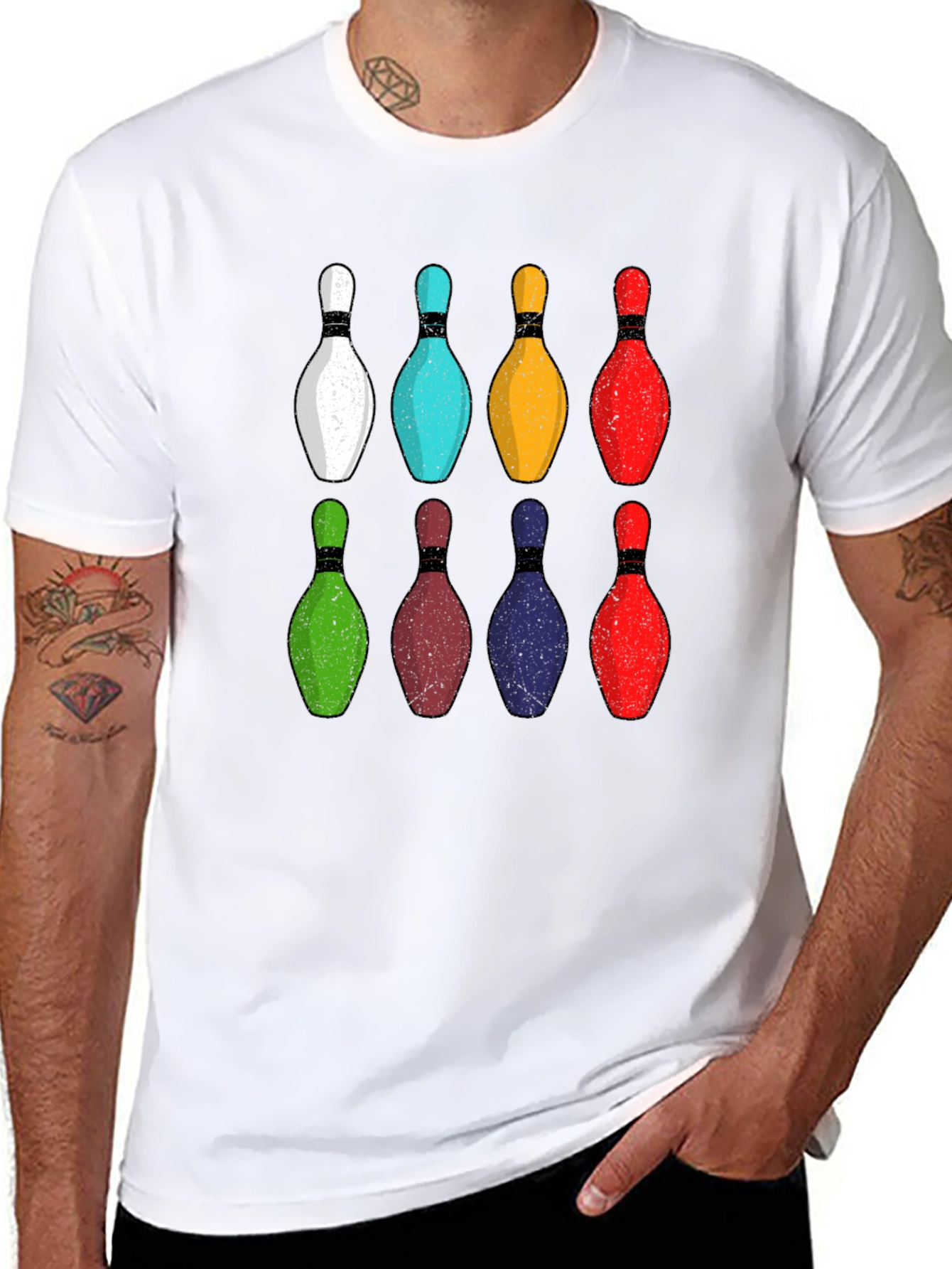 Black Bowling Pins Graphic Tee view 8
